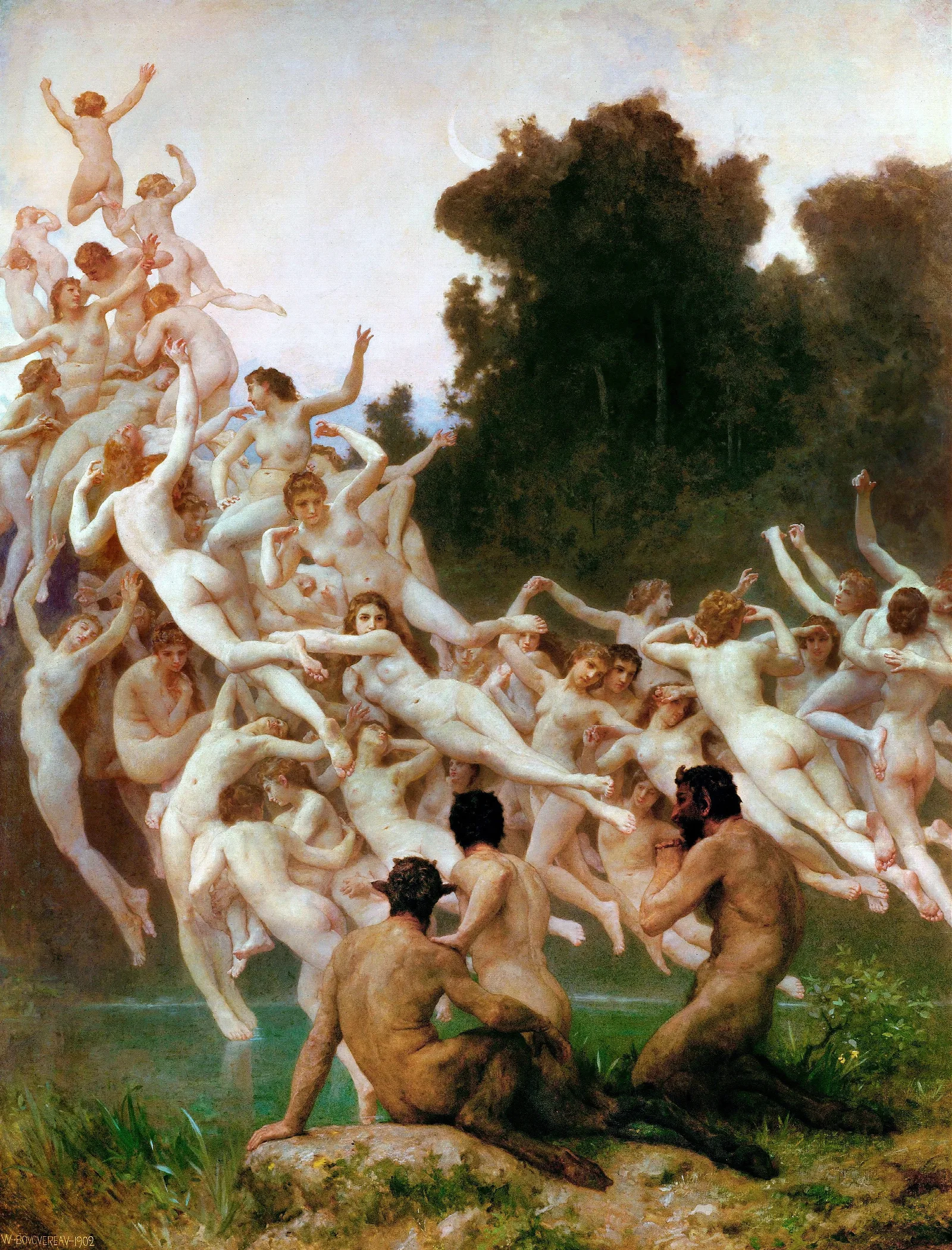 Les Oreades Wall Art by William Bouguereau - Canvas Print