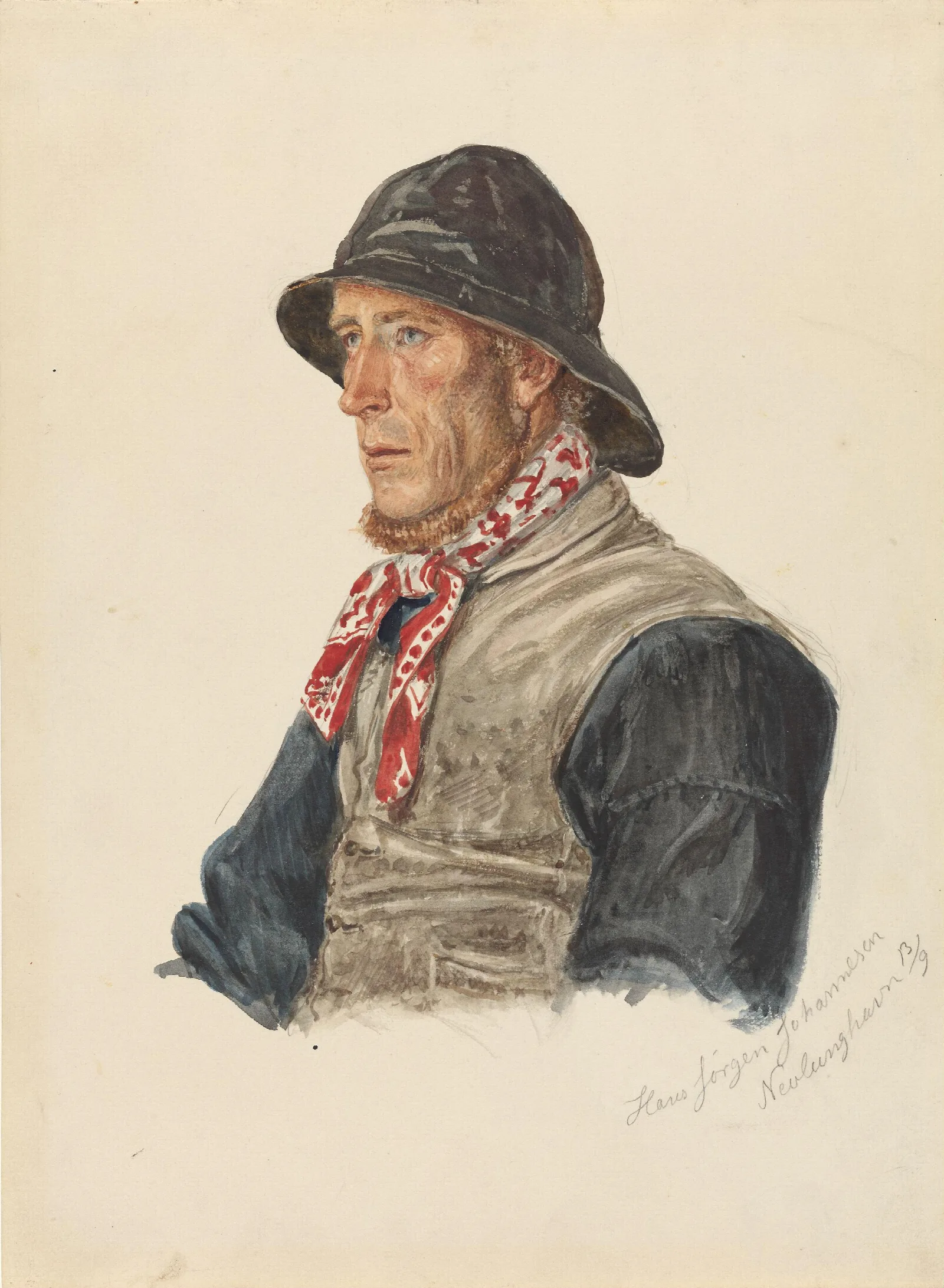 Hans Jorgen Johannesen Nevlunghavn Wall Art by Adolph Tidemand - Canvas Print