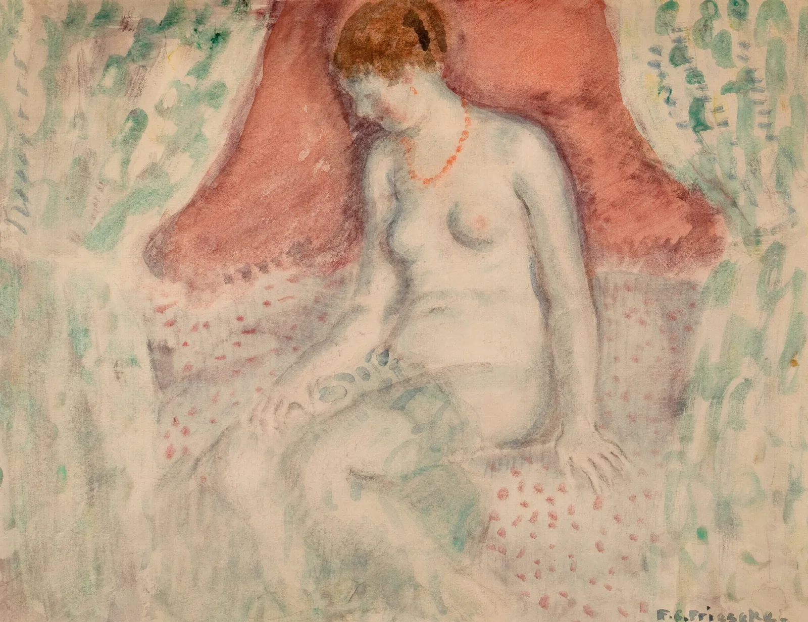 Nude 20 Wall Art by Frederick Carl Frieseke - Canvas Print