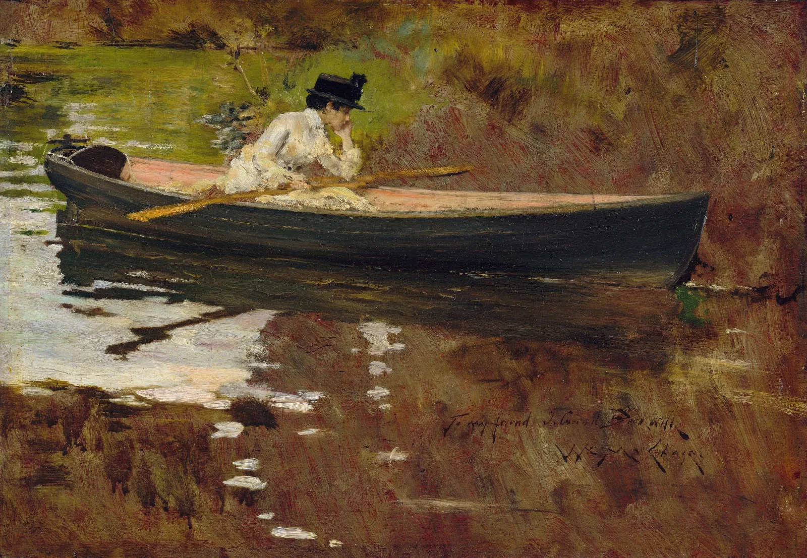 Mrs Chase In Prospect Park Wall Art by William Merritt Chase - Canvas Print