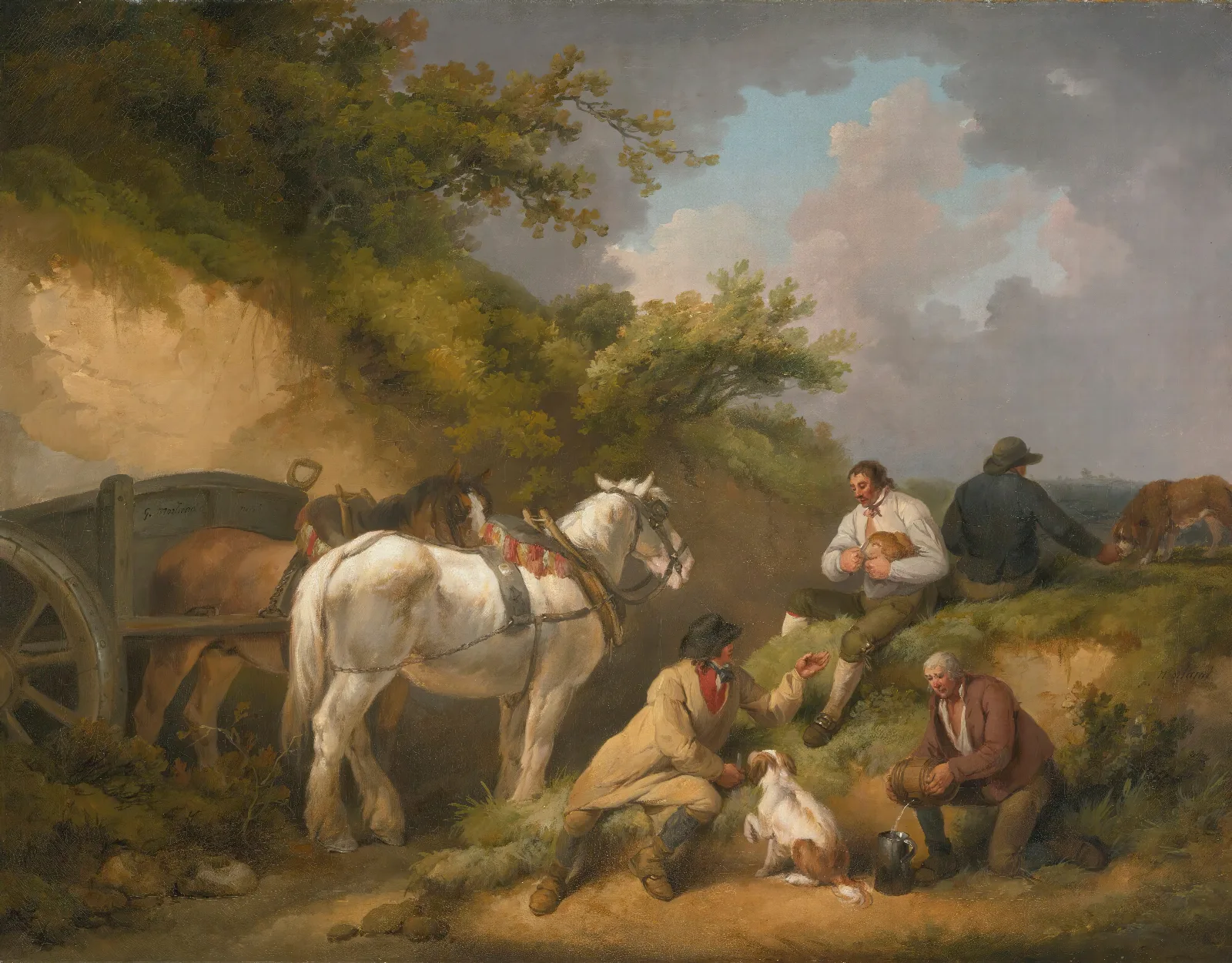 The Labourers Rest Wall Art by George Morland - Canvas Print
