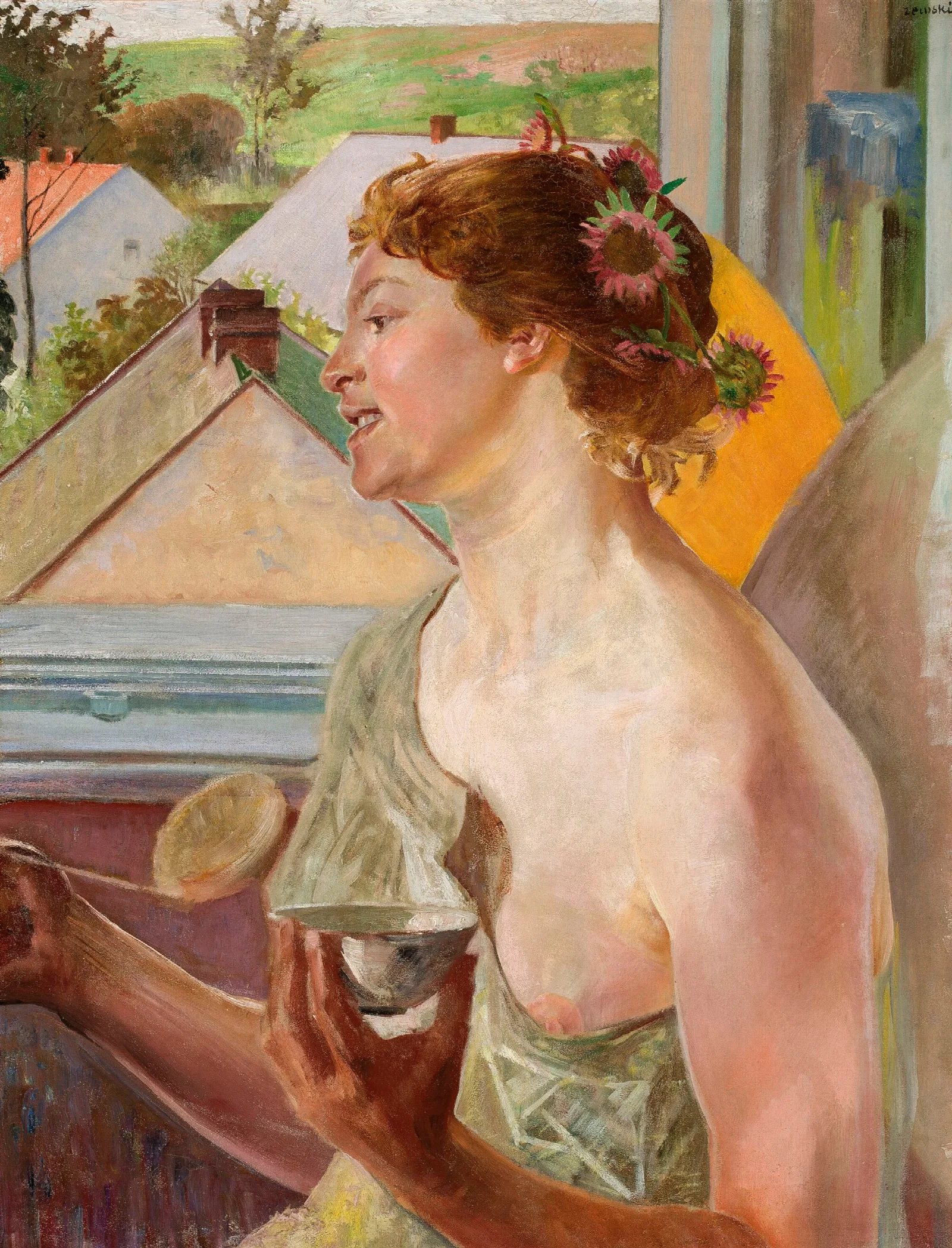 Soap Bubbles Woman With A Cup Wall Art by Jacek Malczewski - Canvas Print