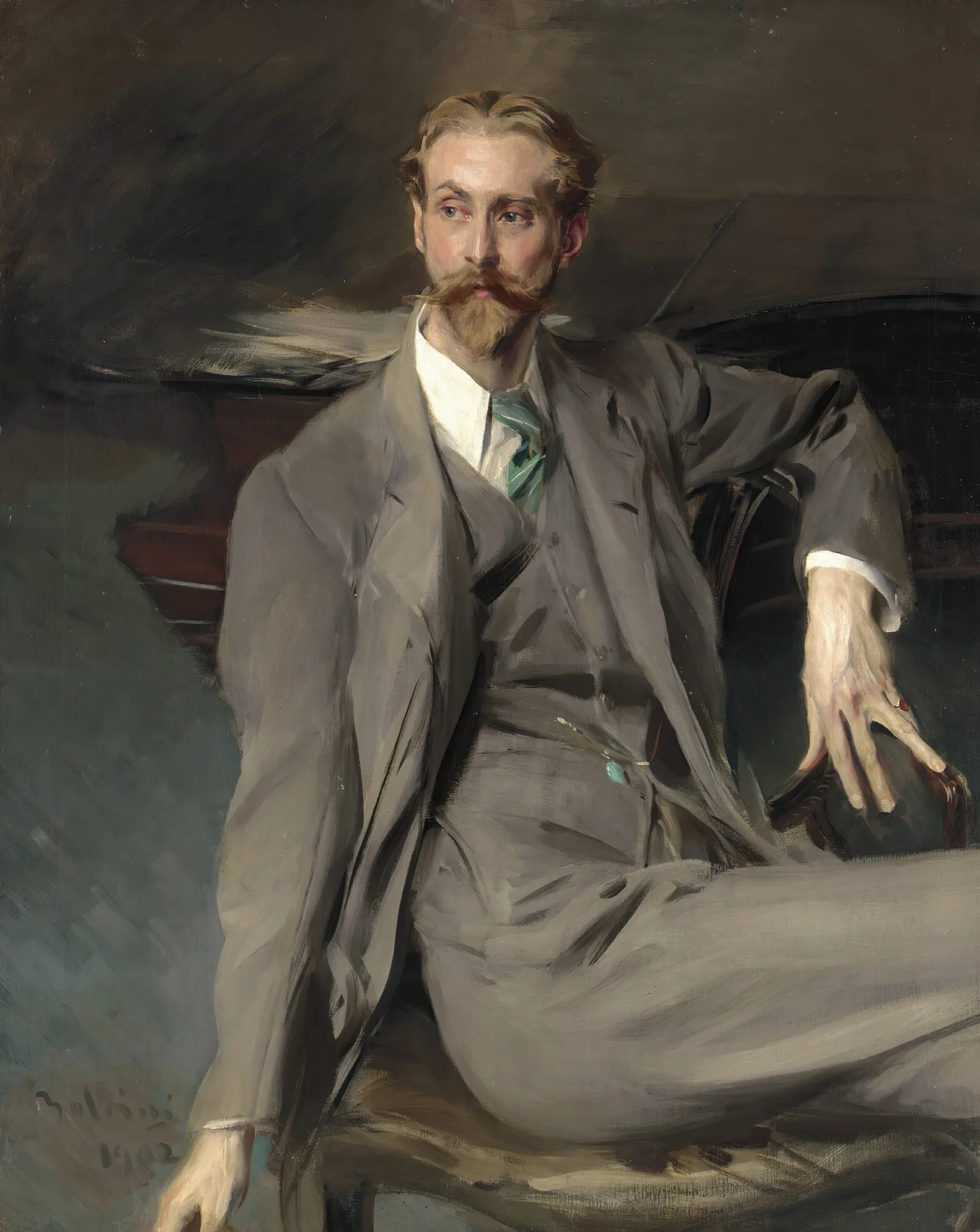 Portrait Of The Artist Lawrence Alexander Peter Harrison Wall Art by Giovanni Boldini - Canvas Print