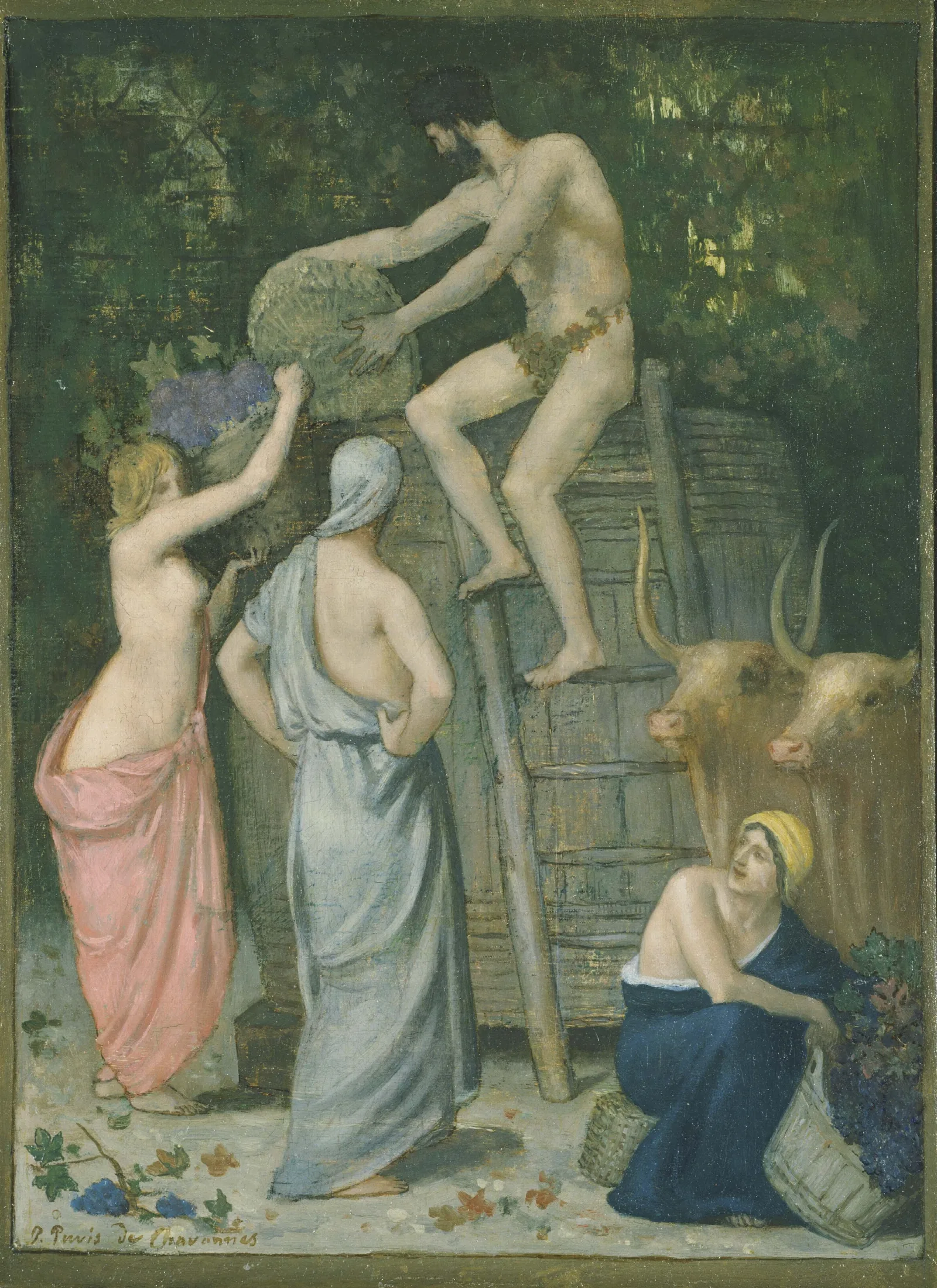 The Wine Press Wall Art by Pierre Puvis de Chavannes - Canvas Print