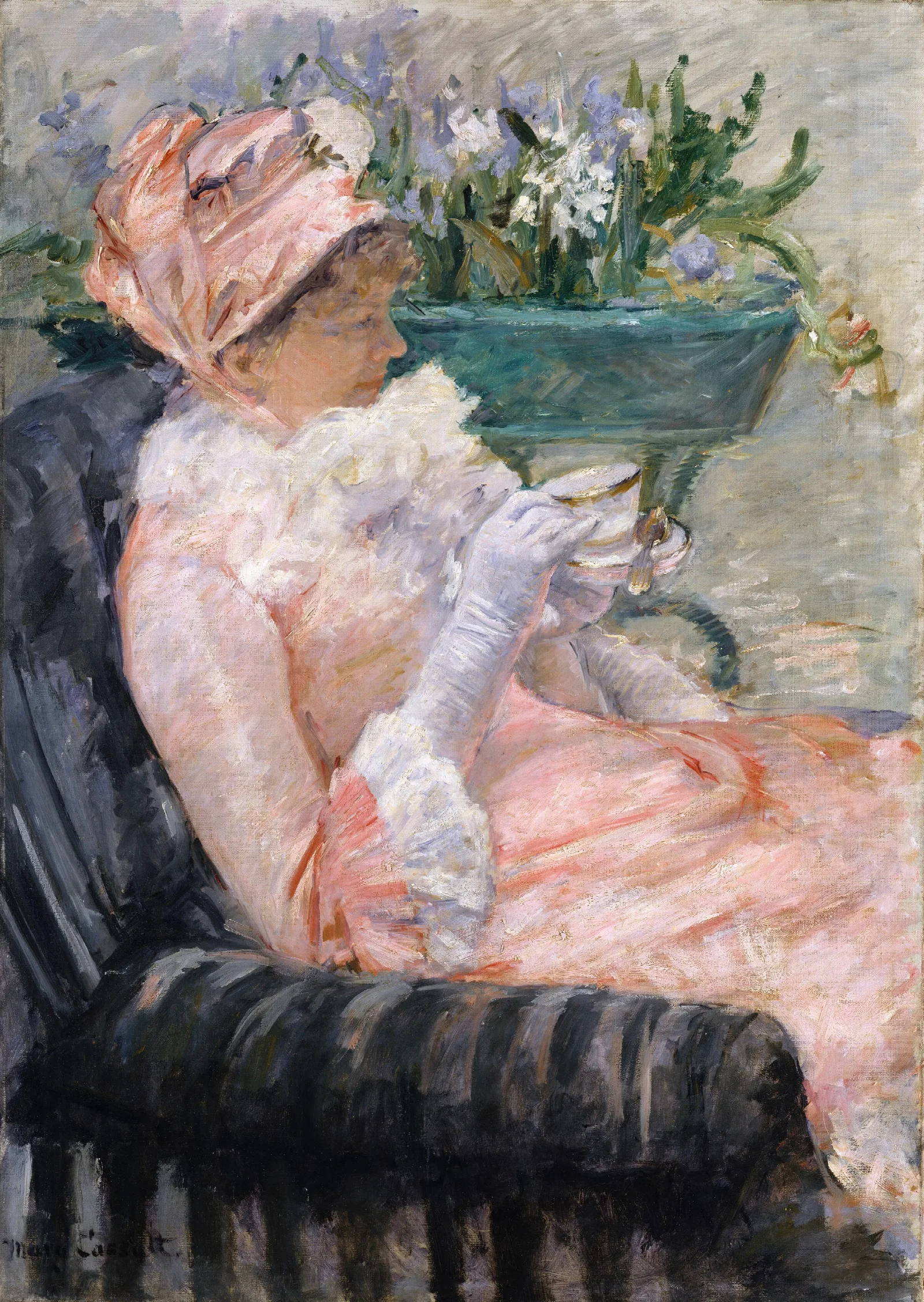 The Cup Of Tea Wall Art by Mary Cassatt - Canvas Print