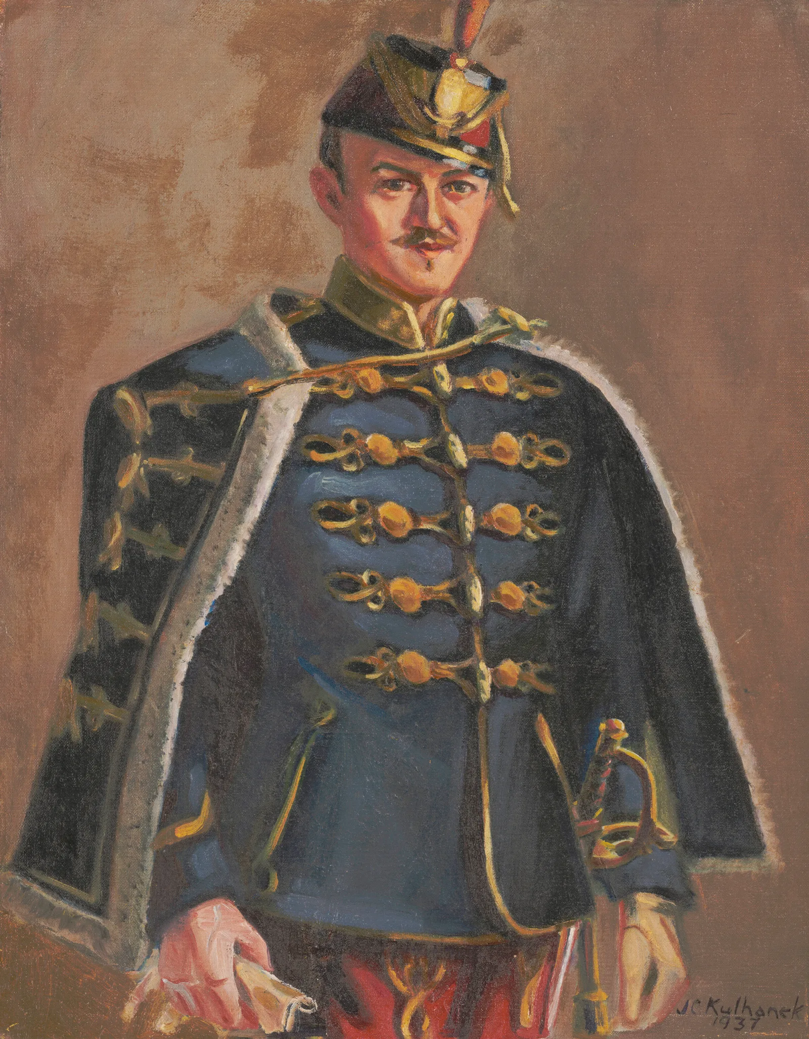 The Hussar James C Kulhanek Self Portrait Wall Art by James C. Kulhanek - Canvas Print