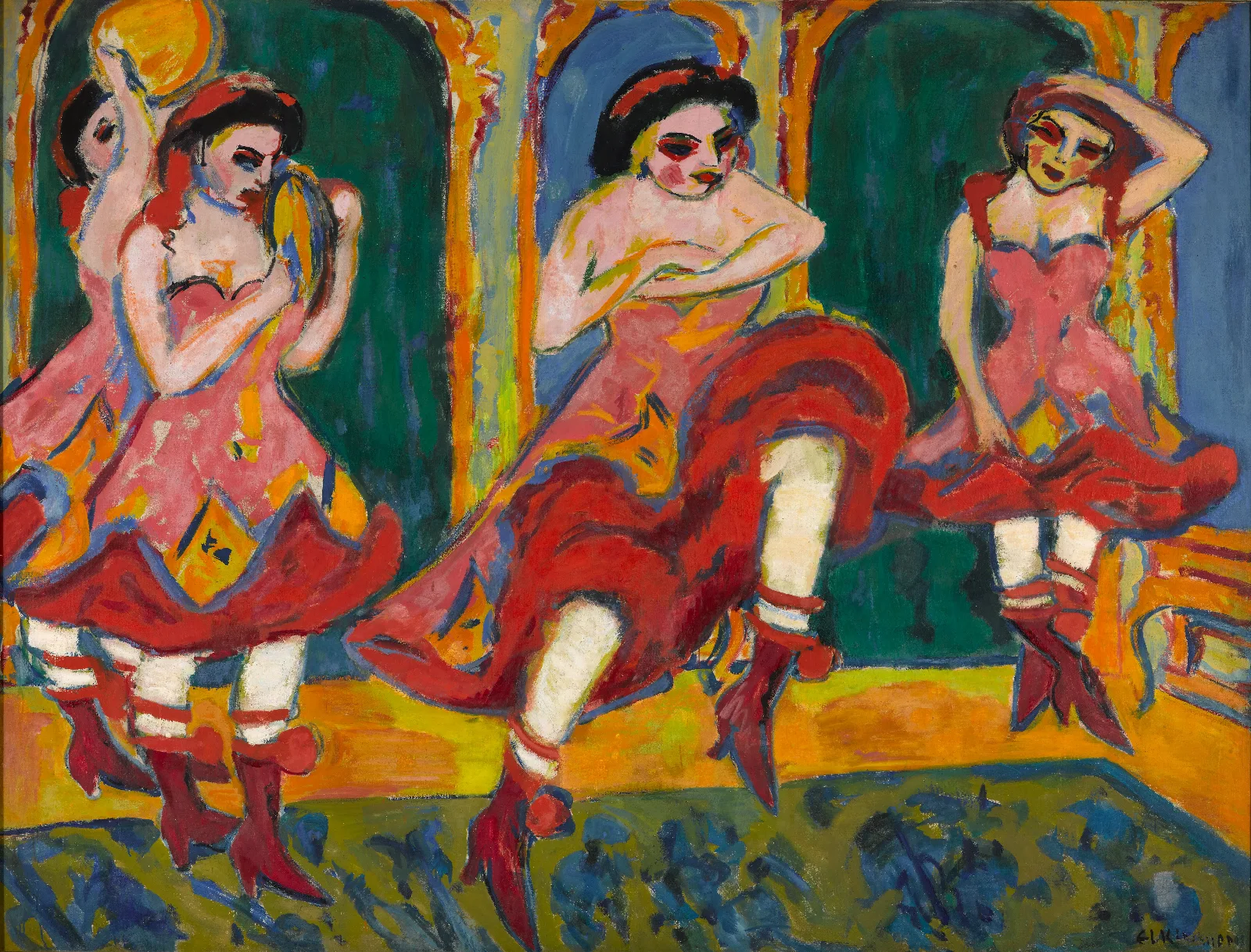 Czardas Dancers Wall Art by Ernst Ludwig Kirchner - Canvas Print