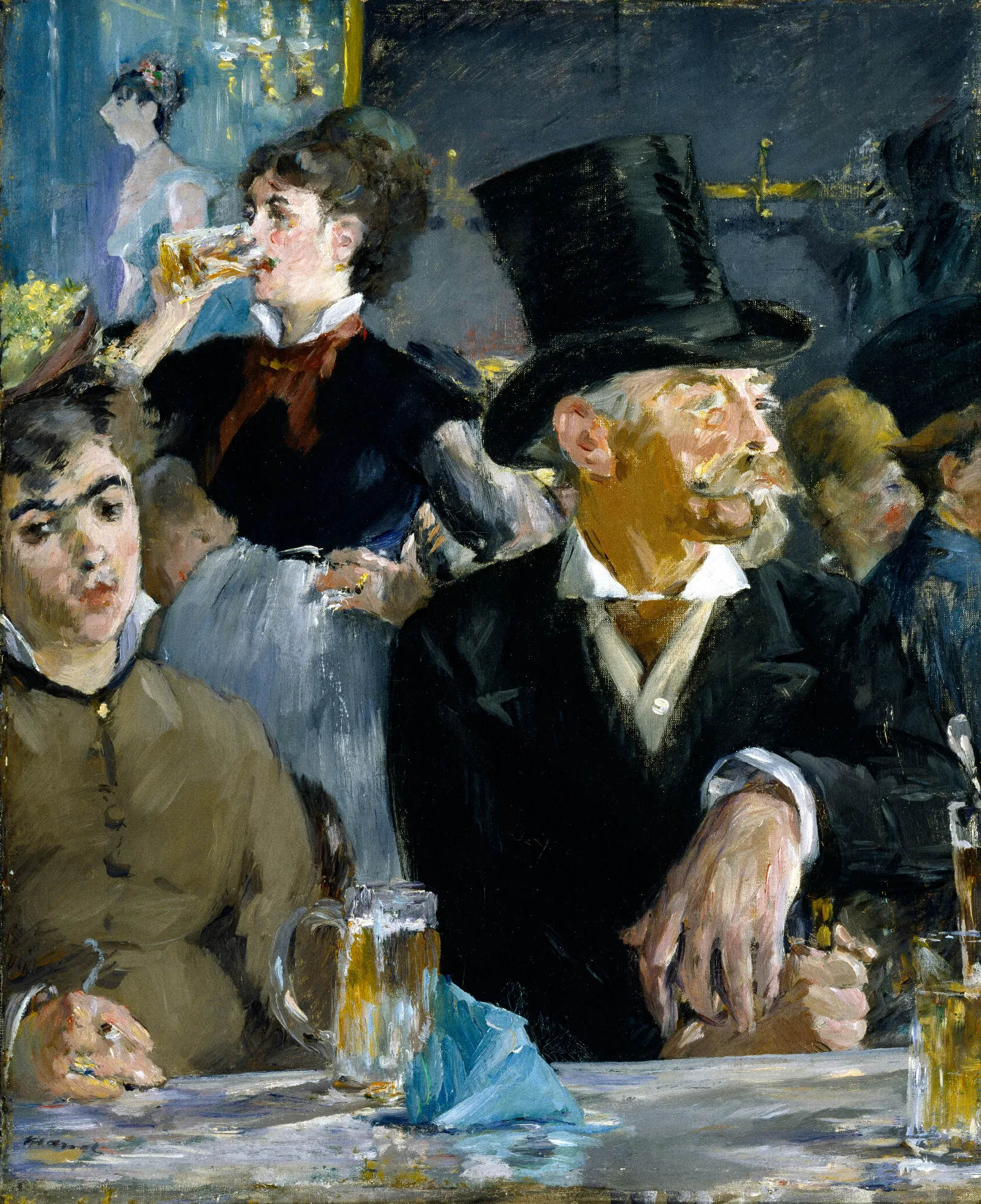 At The Cafe Wall Art by Édouard Manet - Canvas Print