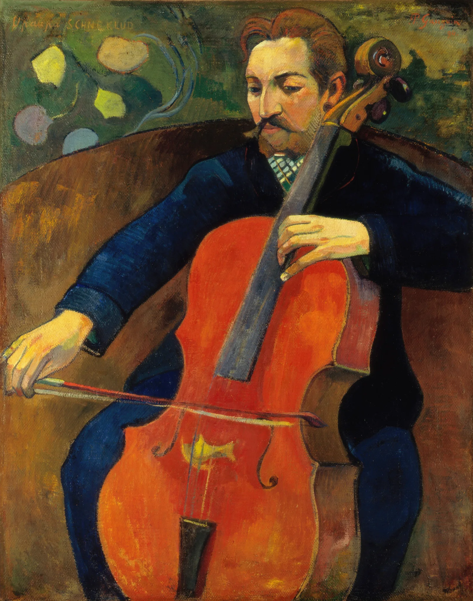The Violoncellist Schneklud Wall Art by Paul Gauguin - Canvas Print
