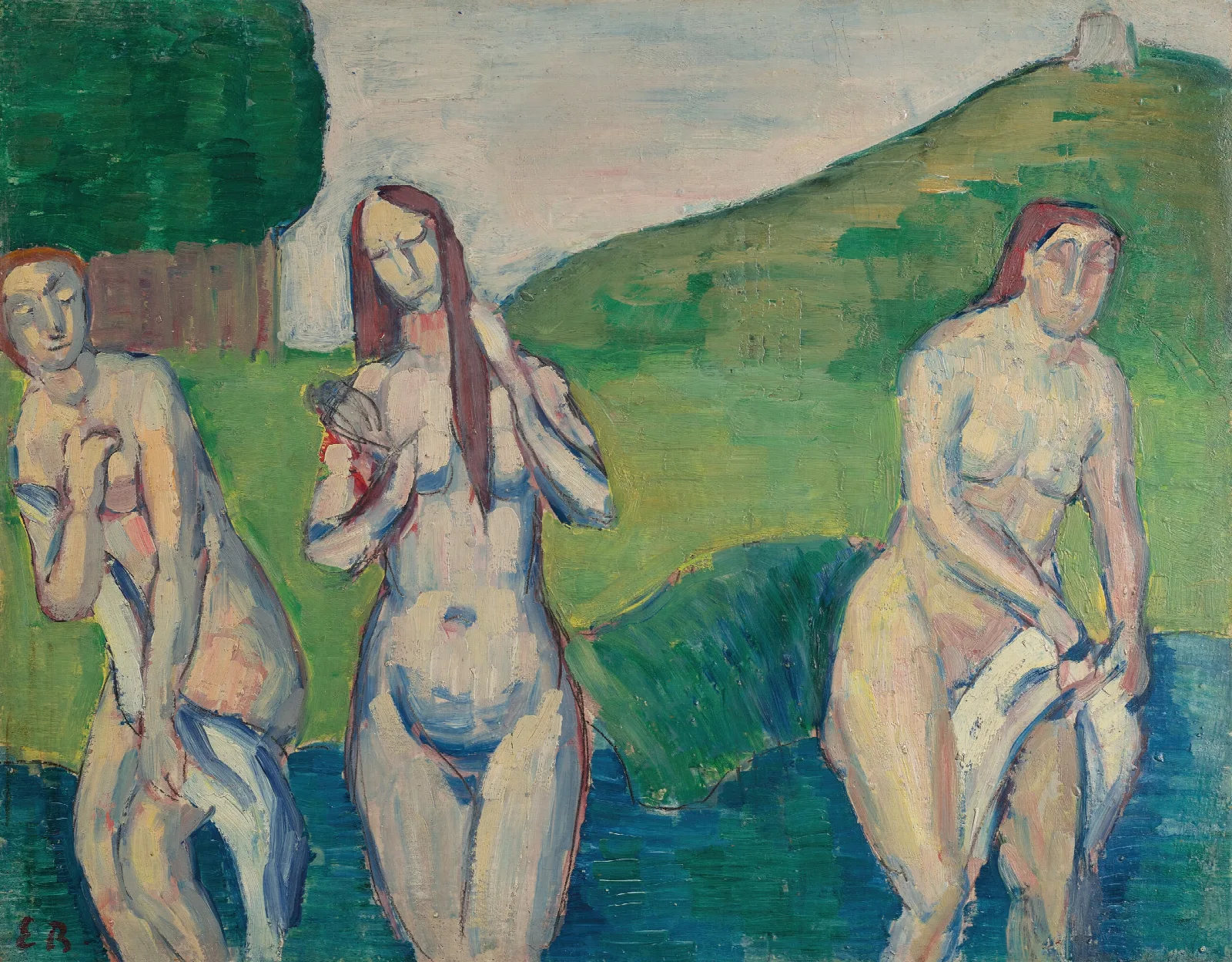 Baigneuses 3 Wall Art by Emile Bernard - Canvas Print