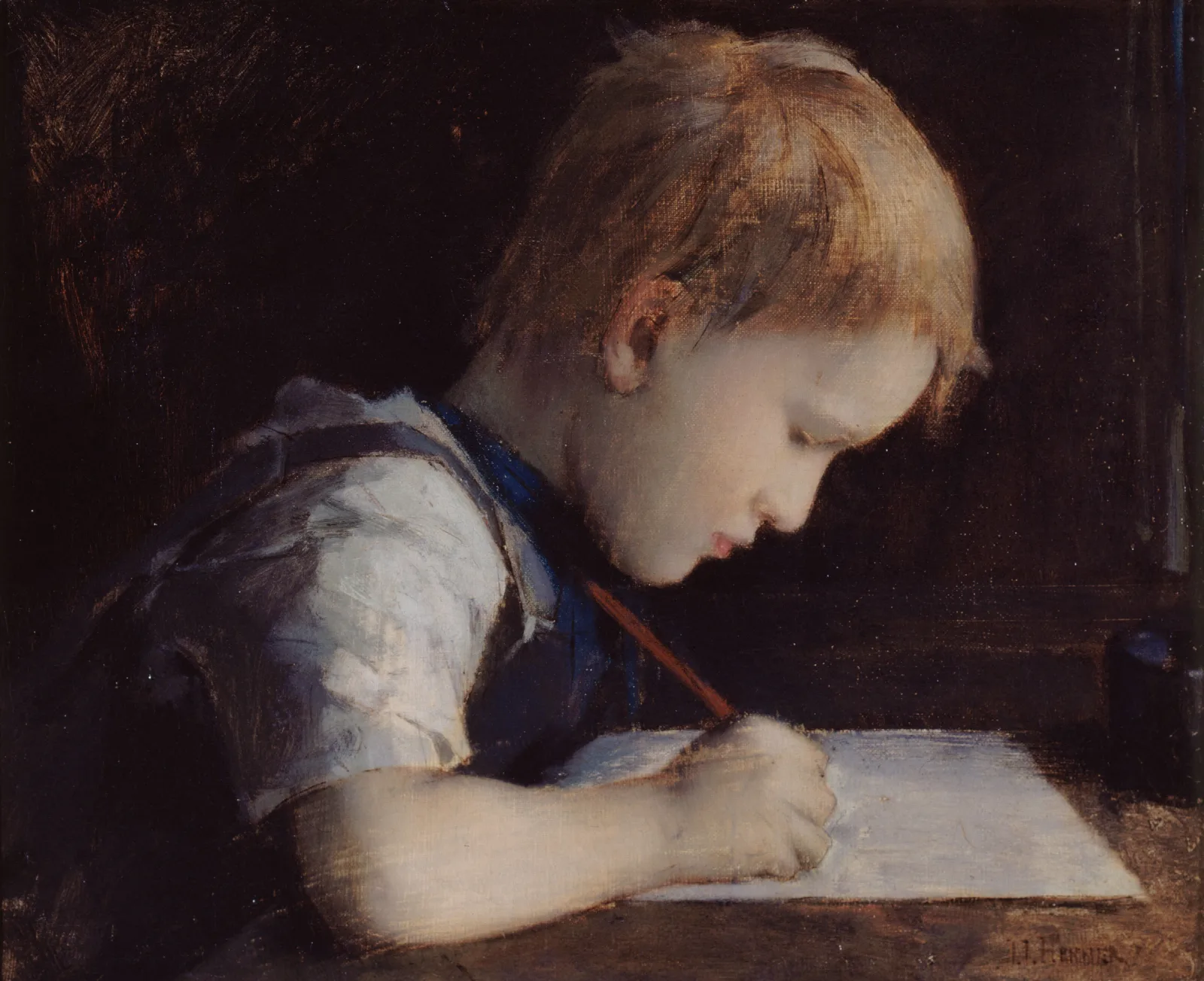 Le Petit Ecriveur Wall Art by Jean-Jacques Henner - Canvas Print