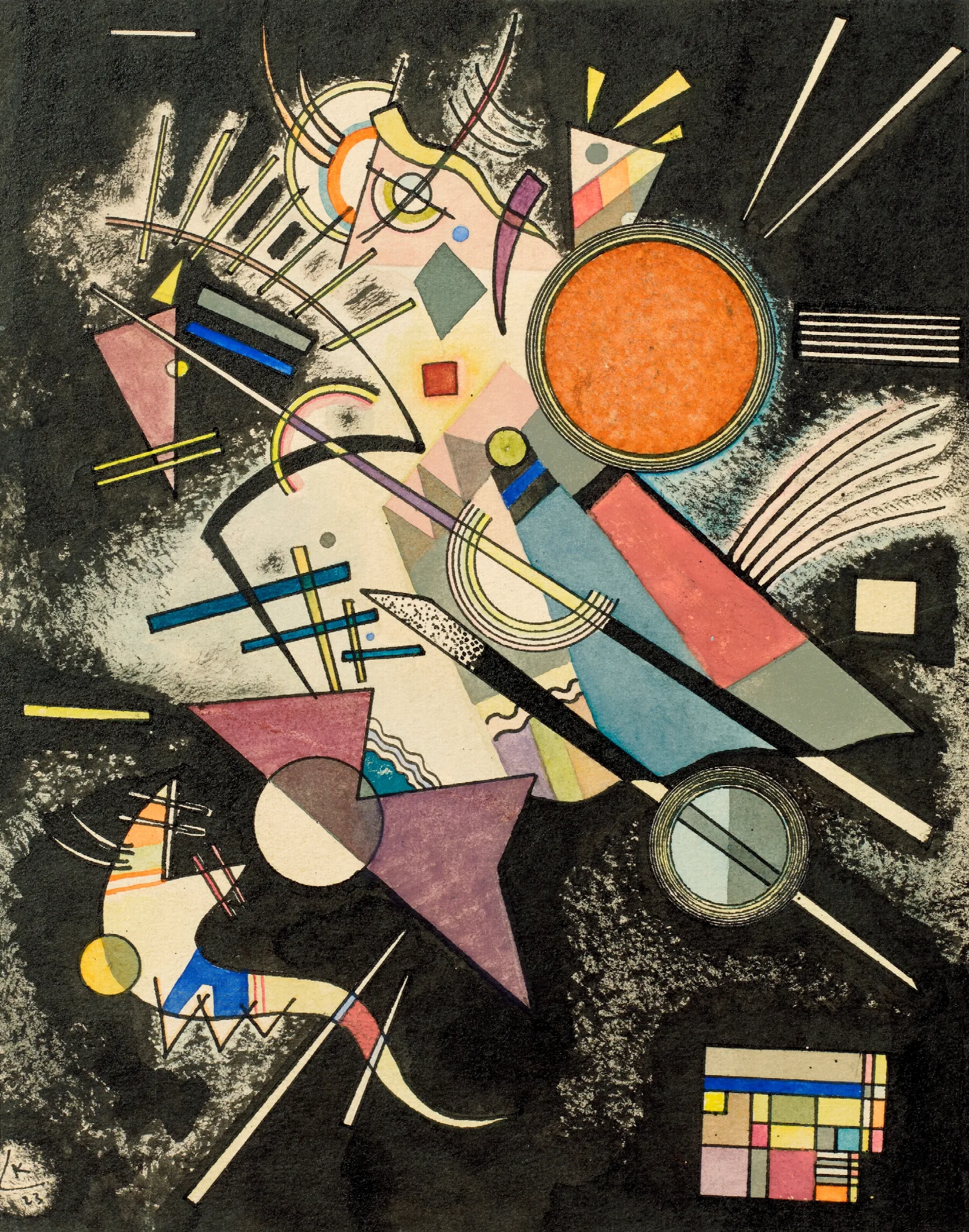 Schwarze Begleitung Wall Art by Wassily Kandinsky - Canvas Print