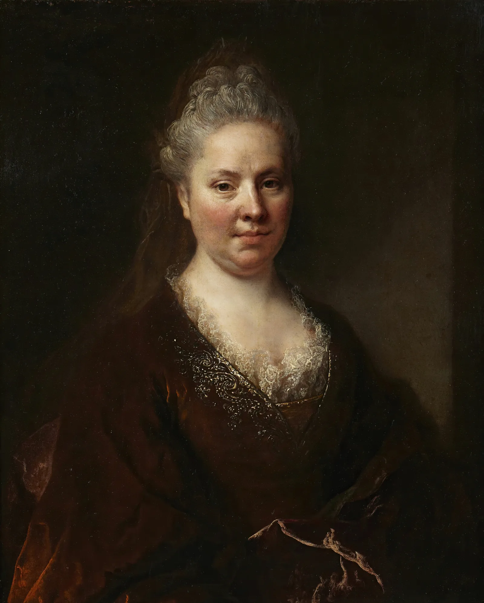 Portrait Of Madame Leon De La Mejenelle Wall Art by Nicolas de Largillière - Canvas Print
