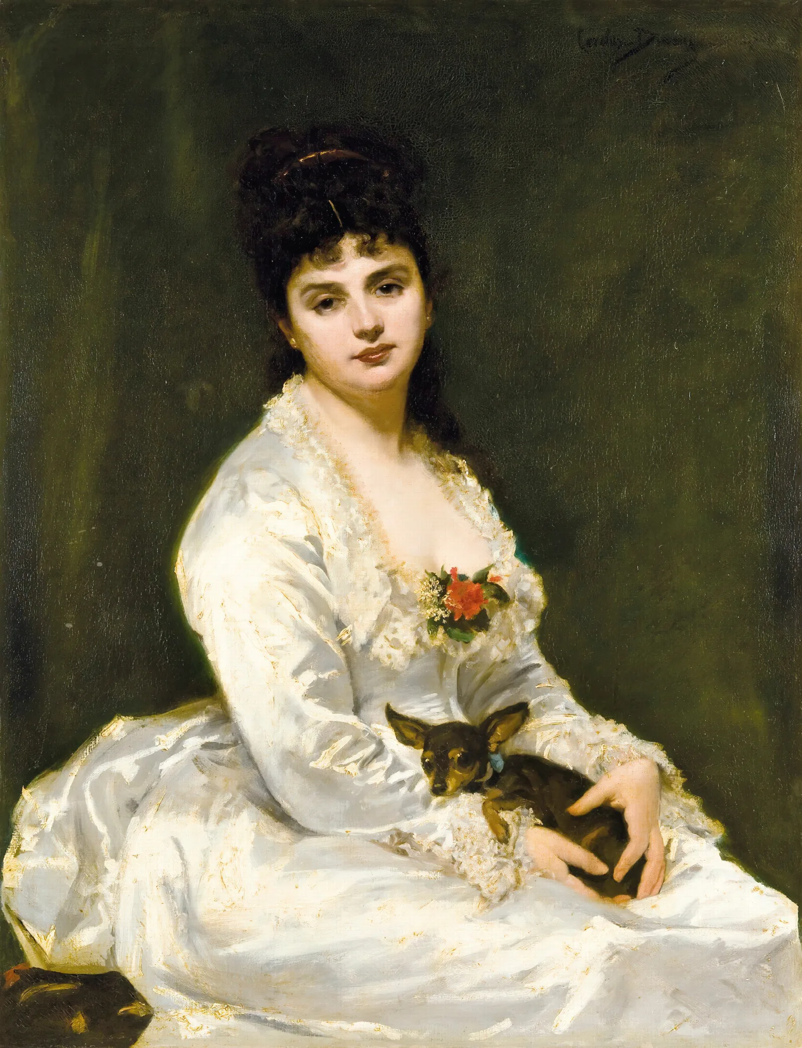 Portrait Of Mrs Henri Fouquier Wall Art by Carolus-Duran - Canvas Print