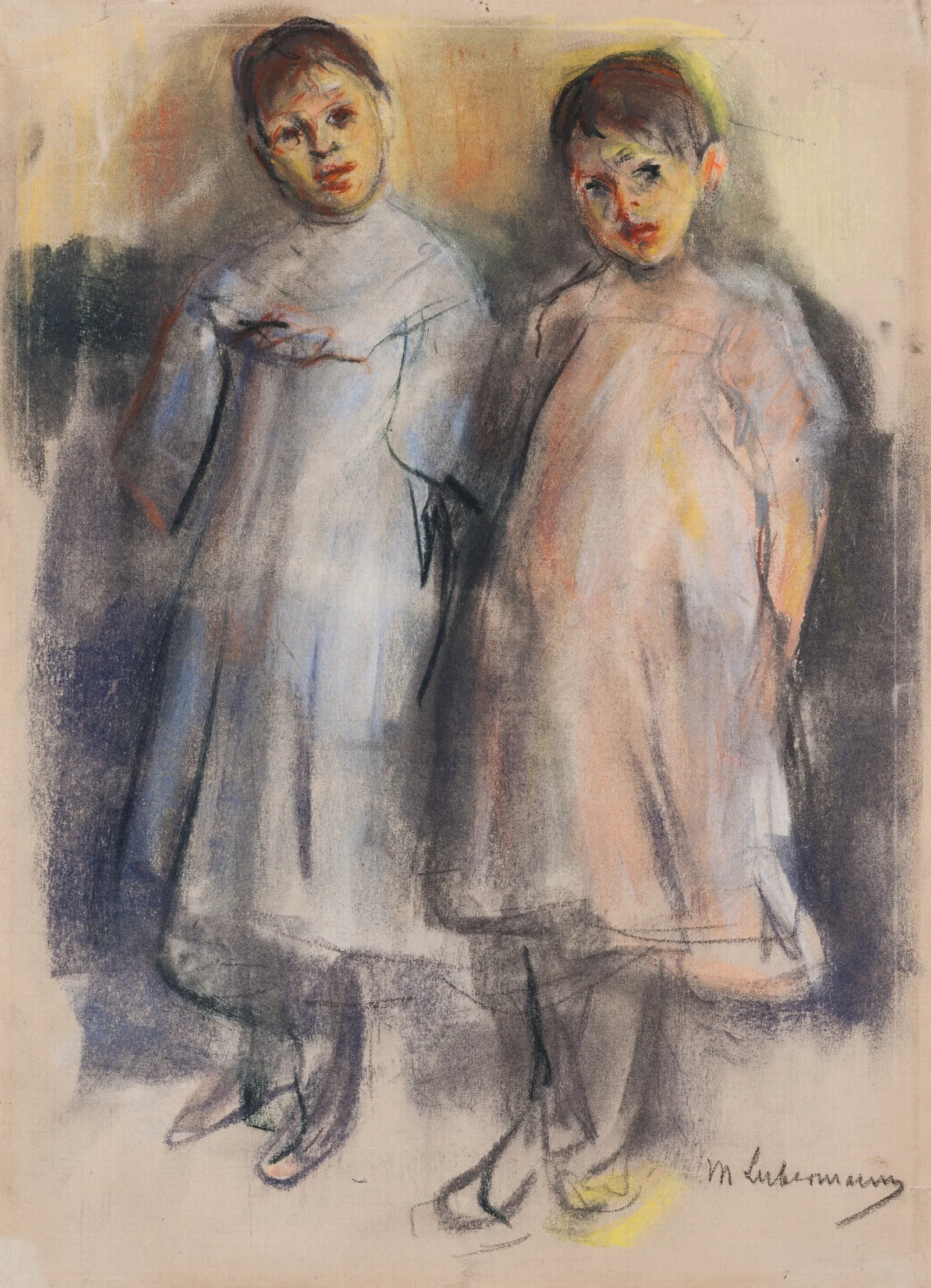 Two Little Girls 3 Wall Art by Max Liebermann - Canvas Print