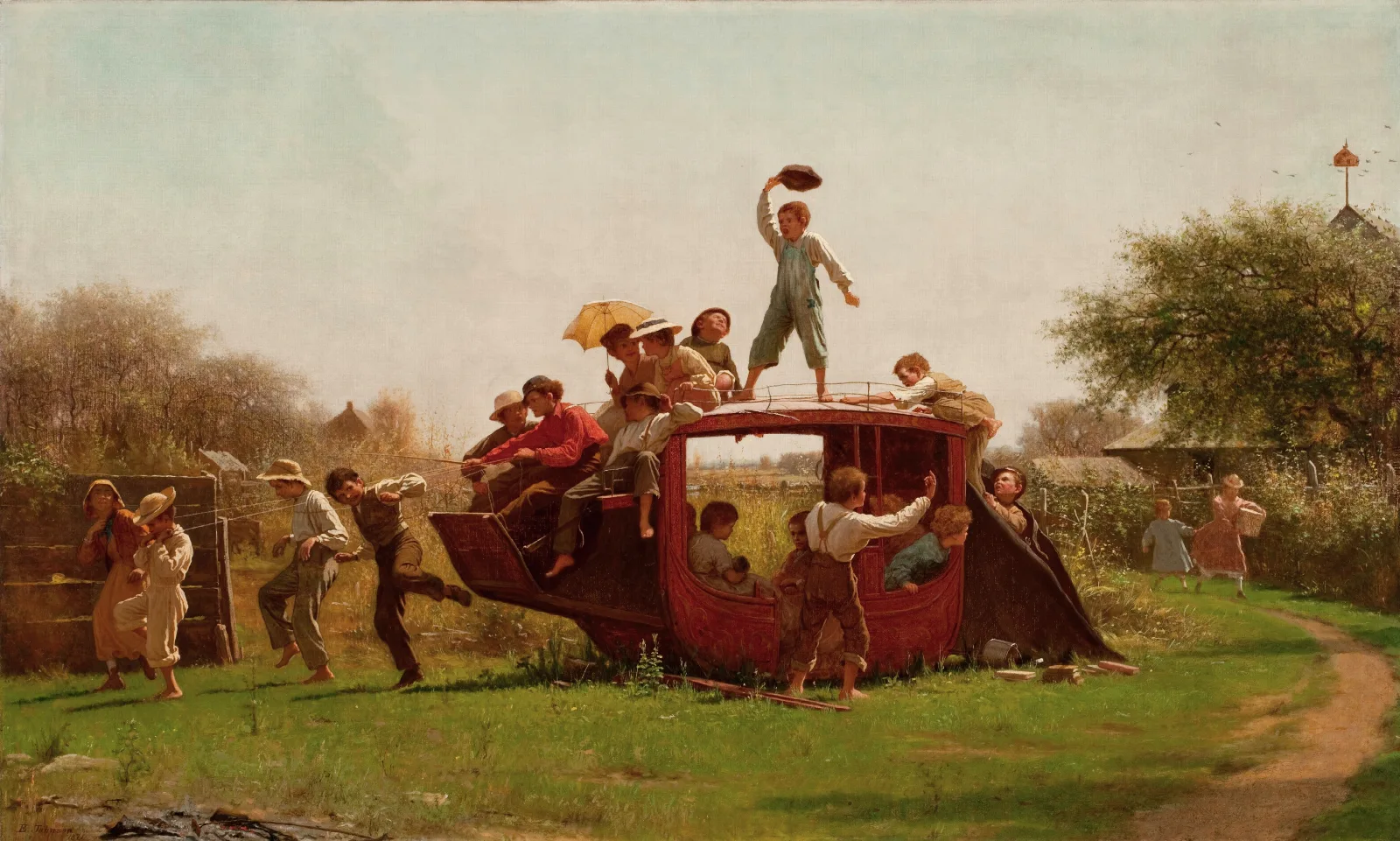 The Old Stagecoach Wall Art by Eastman Johnson - Canvas Print