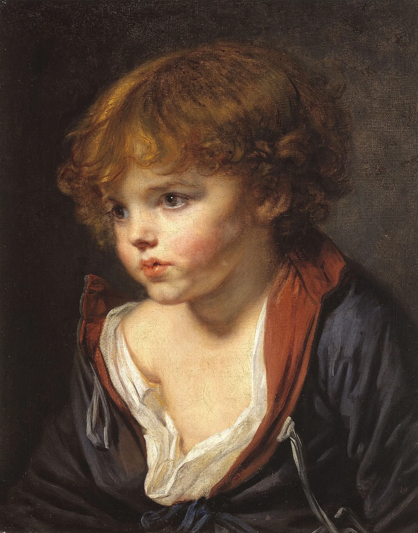 Petit Garcon Blond A La Chemise Ouverte Wall Art by Jean-Baptiste Greuze - Canvas Print