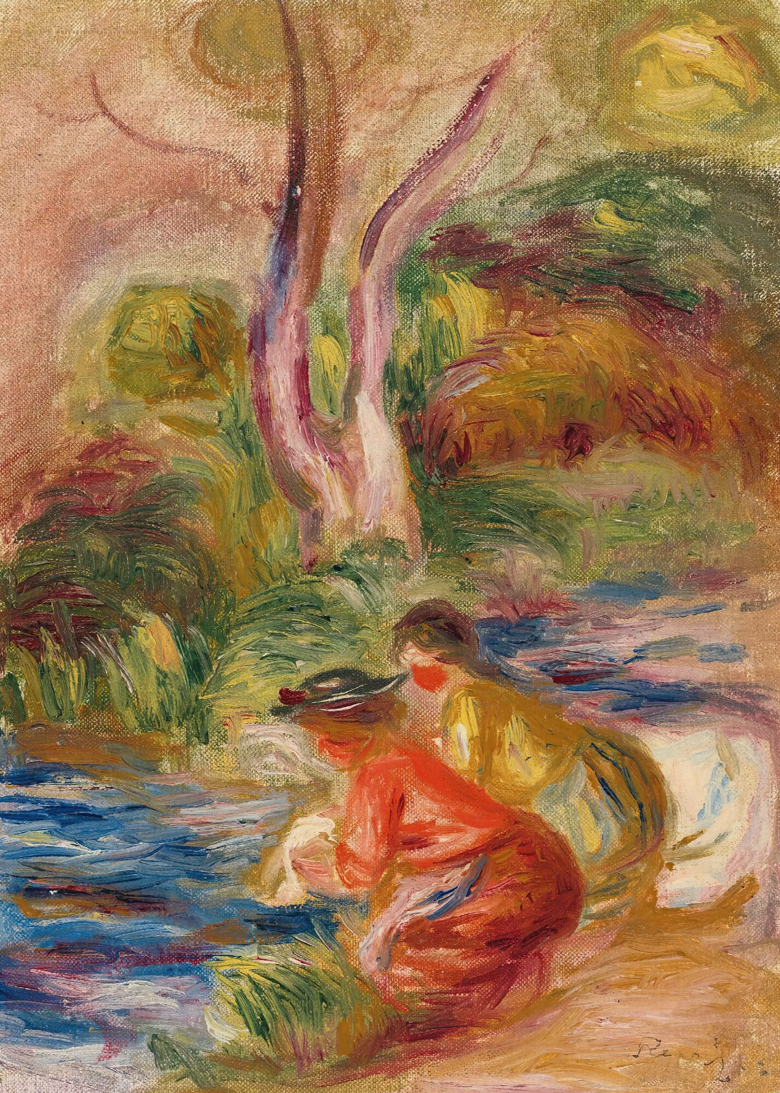 Les Laveuses Wall Art by Pierre-Auguste Renoir - Canvas Print