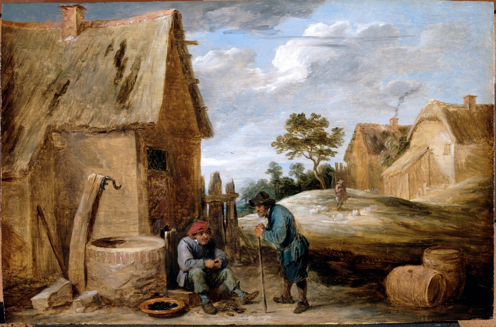 A Peasant Eating Mussels Wall Art by David Teniers The Younger - Canvas Print