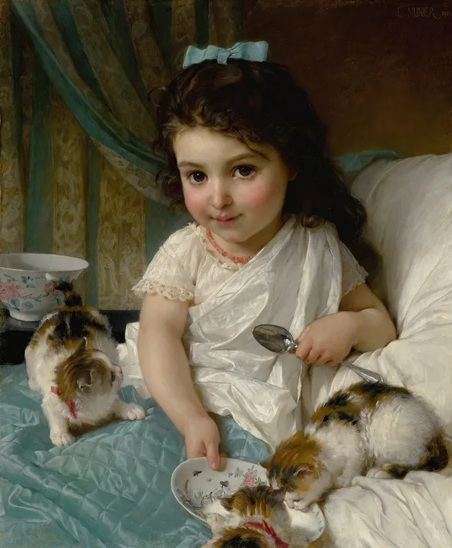The Morning Meal Wall Art by Émile Munier - Canvas Print