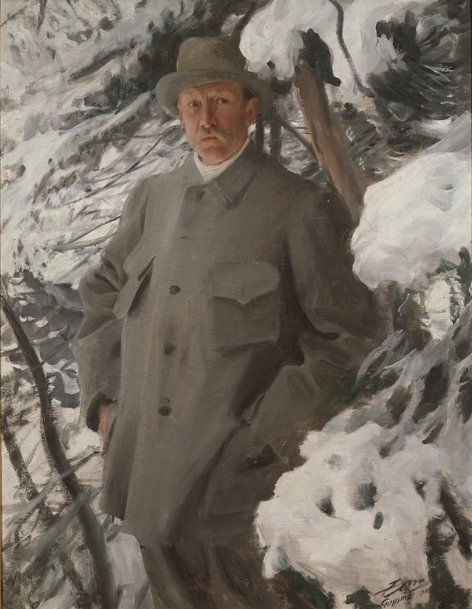 The Painter Bruno Liljefors Wall Art by Anders Zorn - Canvas Print