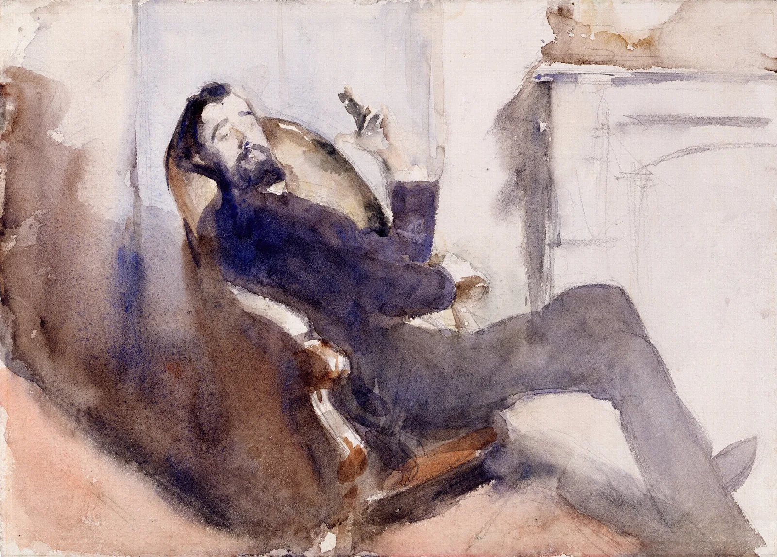 Portrait Of Paul Cesar Helleu Wall Art by John Singer Sargent - Canvas Print