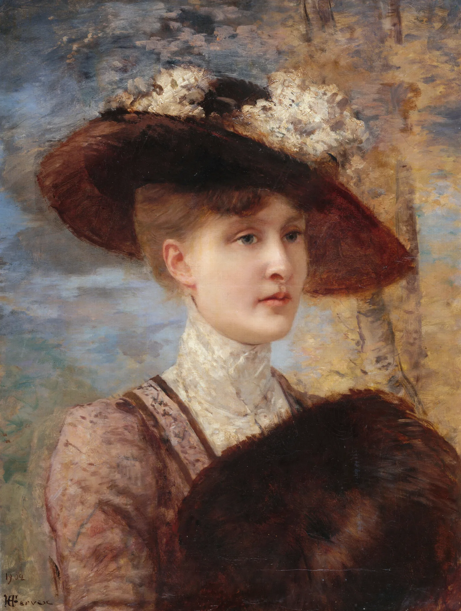 Portrait De Madame De Lorgeril Wall Art by Henri Gervex - Canvas Print