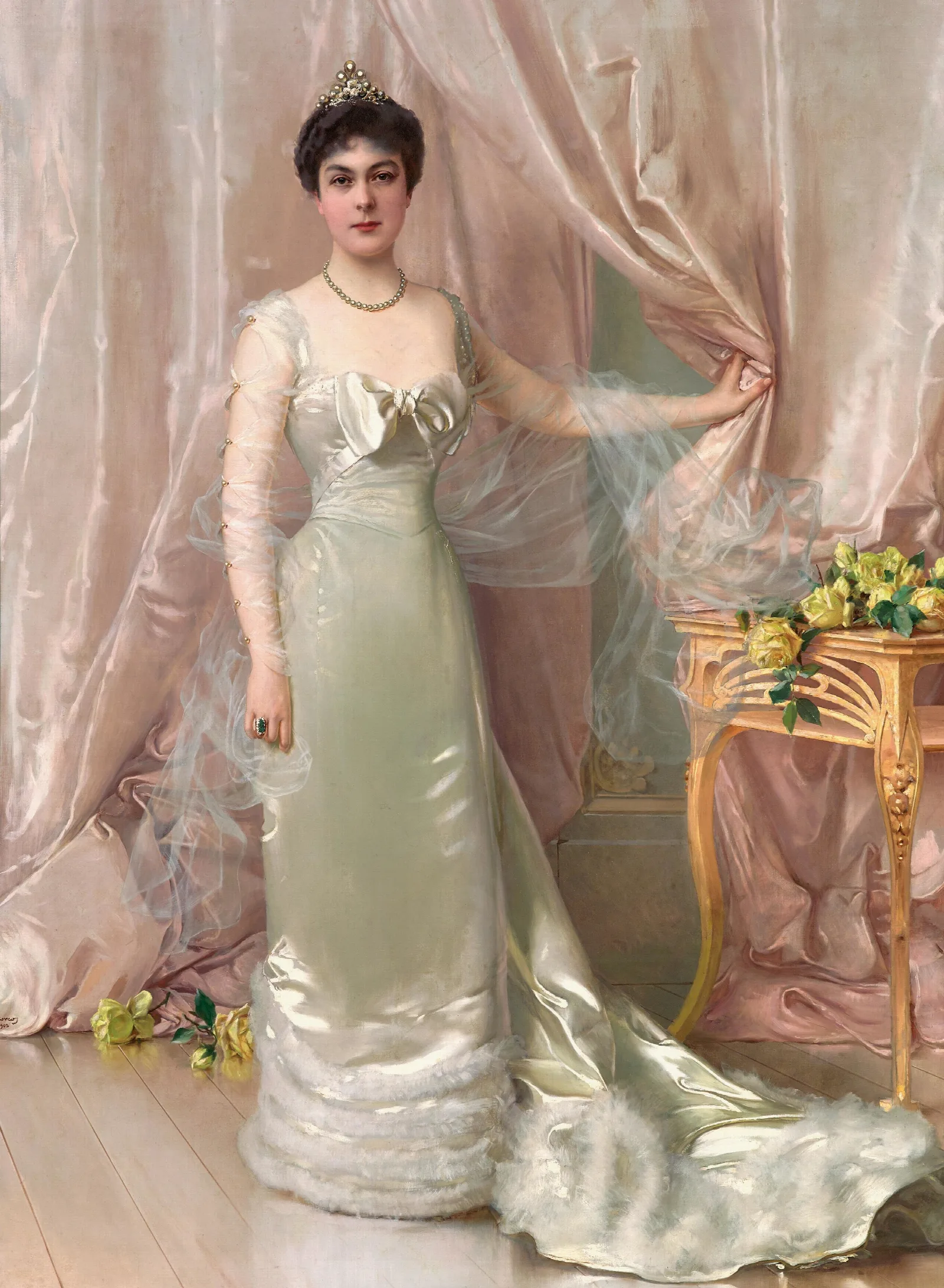 Portrait Of Princess Evelyne Colonna Di Stigliano Wall Art by Vittorio Matteo Corcos - Canvas Print