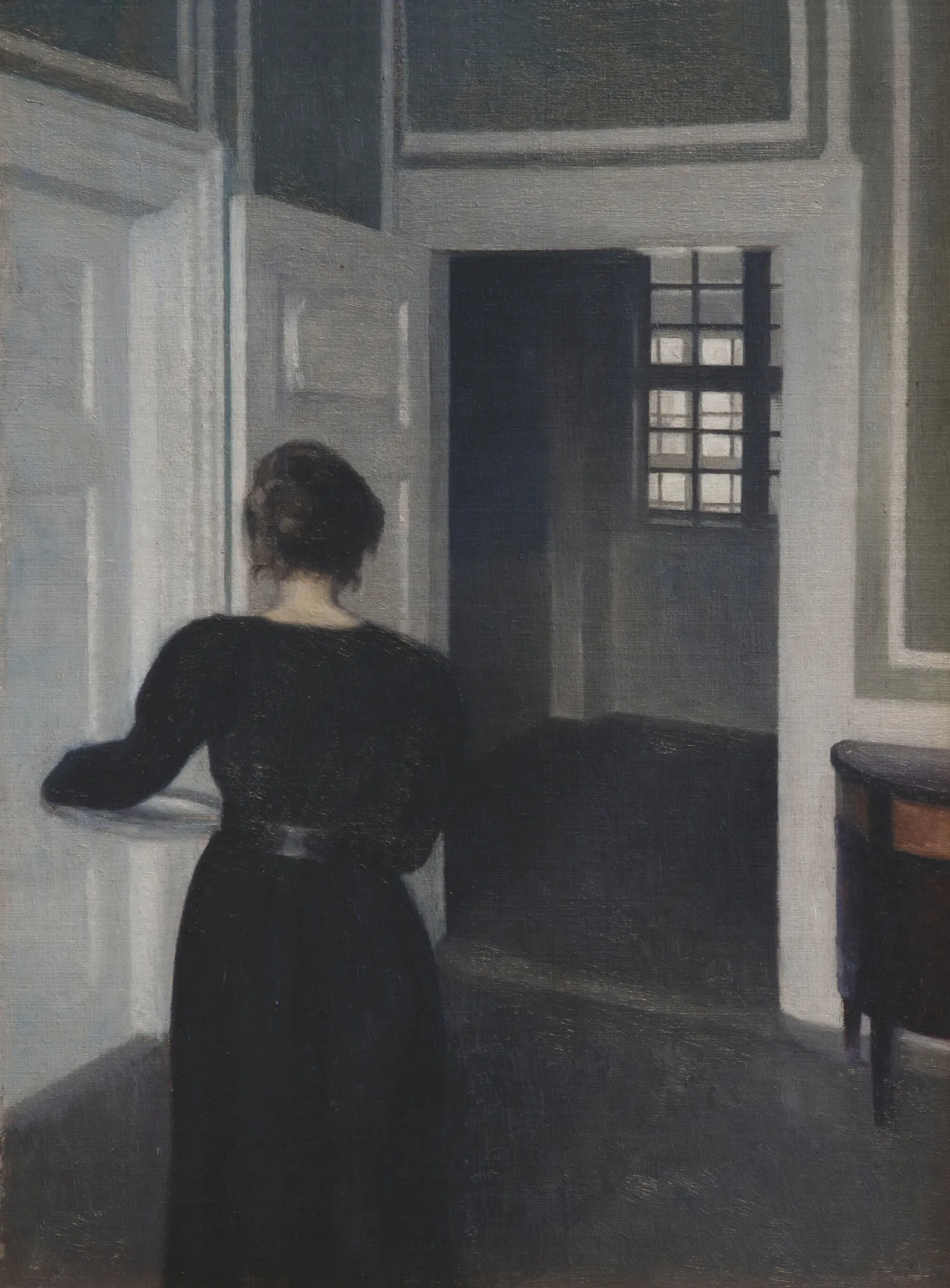 Ida In An Interior Wall Art by Vilhelm Hammershøi - Canvas Print