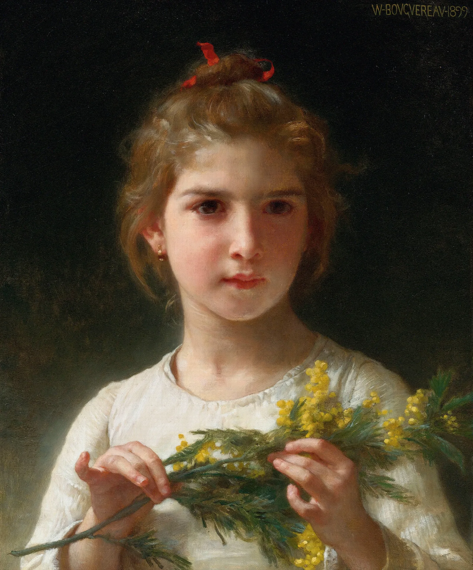Mimosa Wall Art by William Bouguereau - Canvas Print