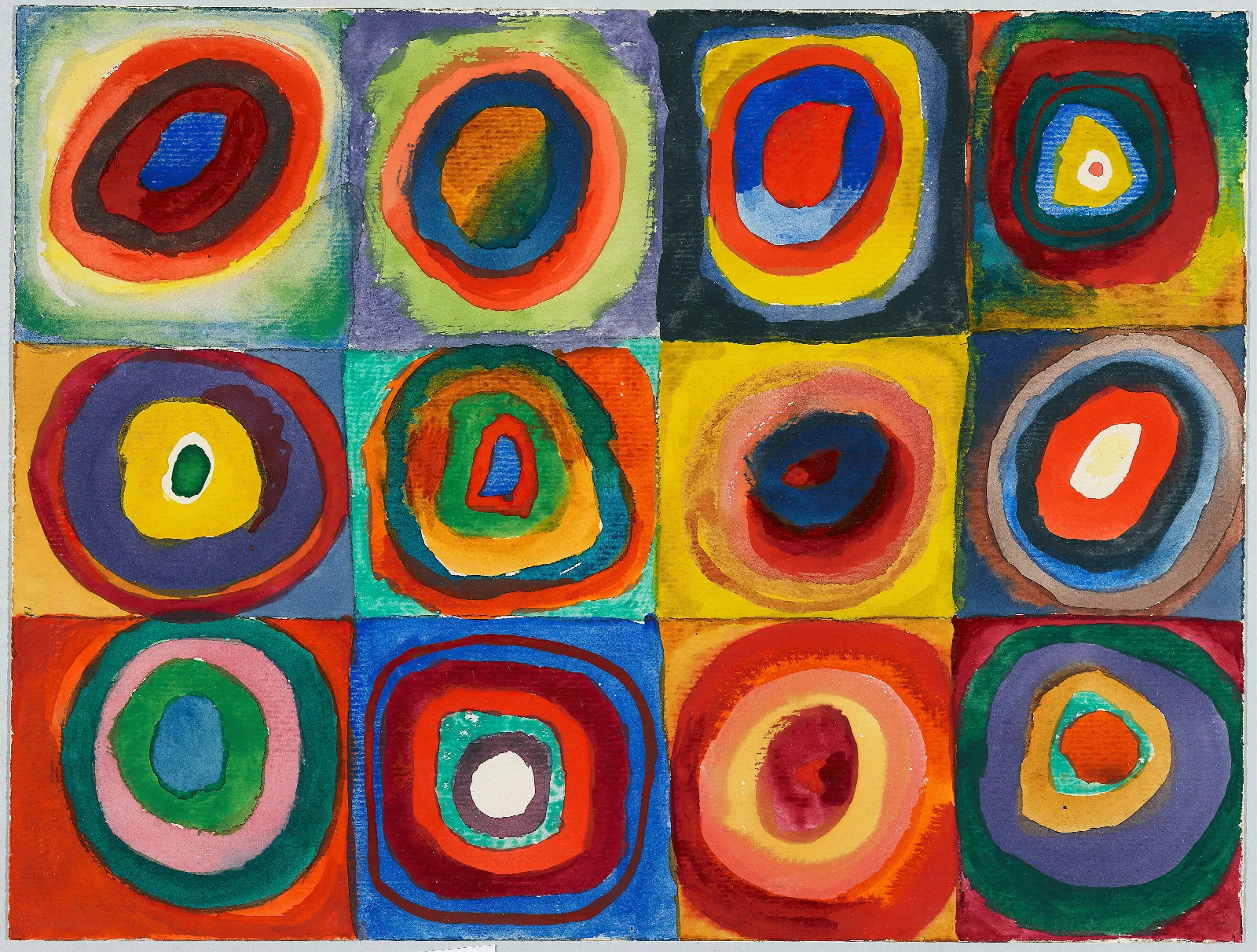 Quadrate Mit Konzentrischen Ringen Wall Art by Wassily Kandinsky - Canvas Print