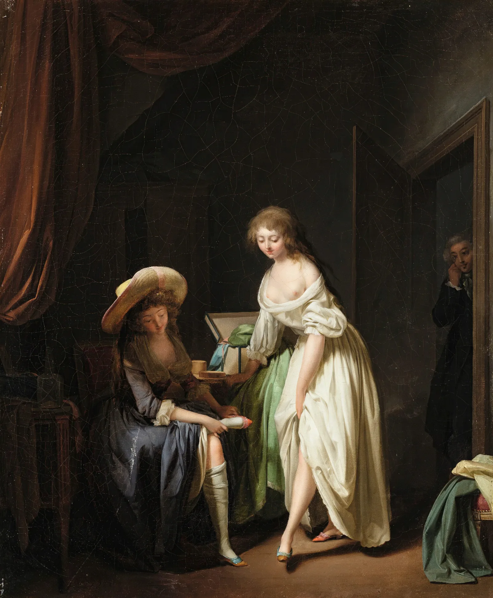 Comparing Little Feet Wall Art by Louis-Léopold Boilly - Canvas Print