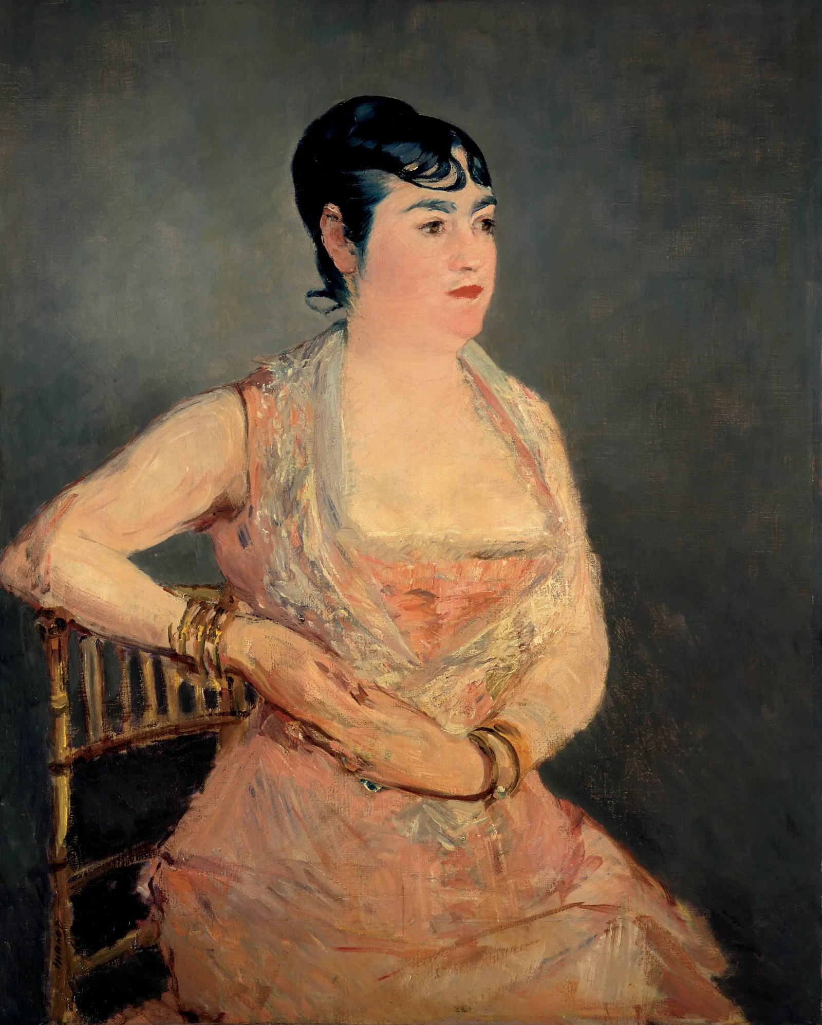 Lady In Pink 2 Wall Art by Édouard Manet - Canvas Print