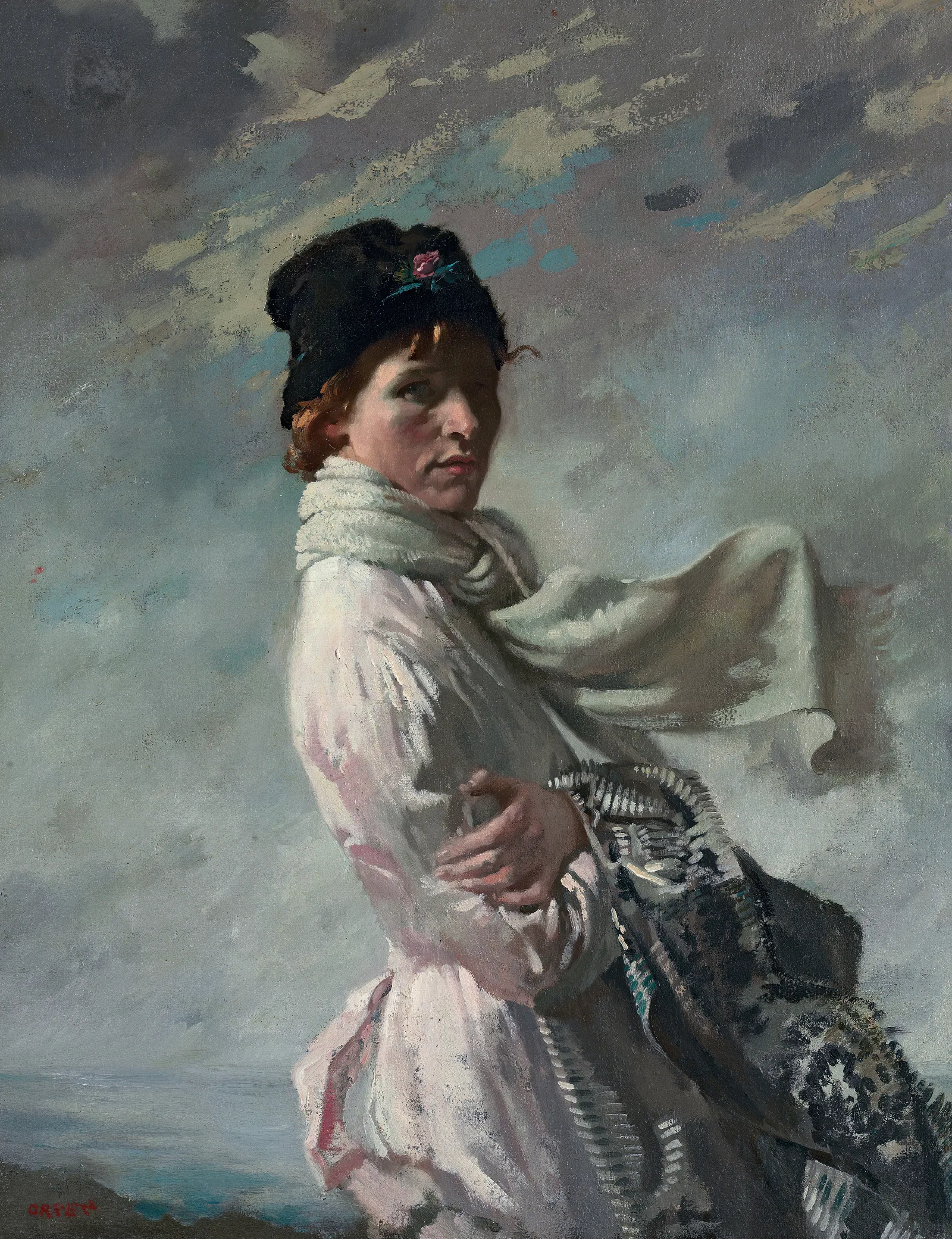 In Dublin Bay Portrait Of The Artists Wife Wall Art by William Orpen - Canvas Print