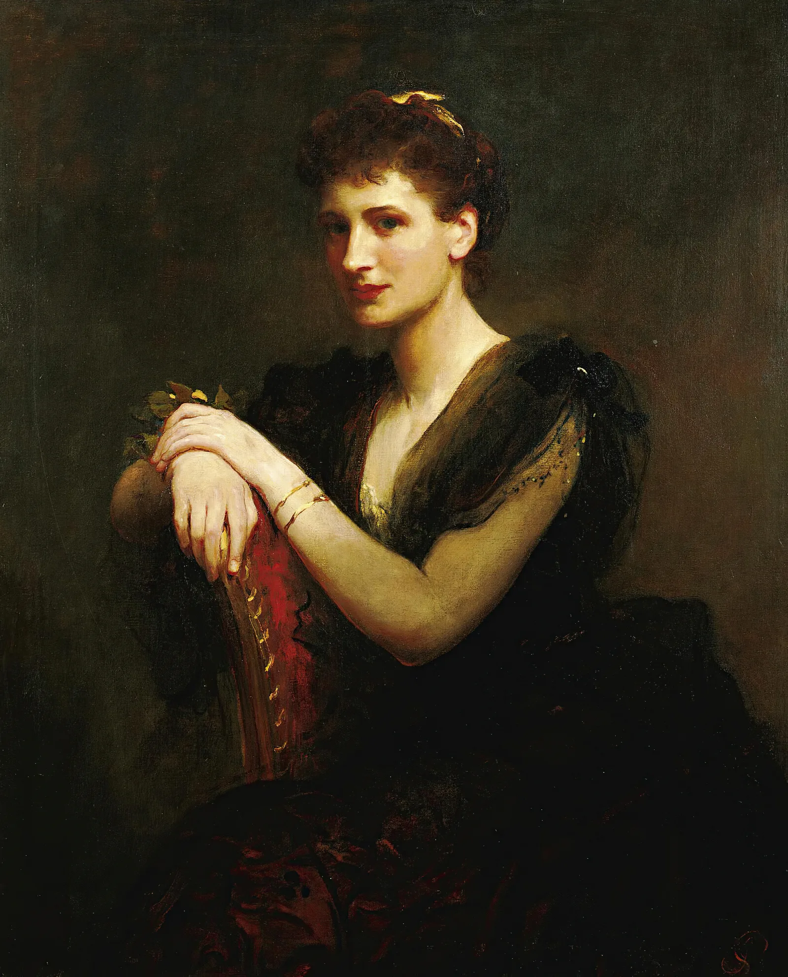 Portrait Of A Seated Lady Wall Art by James Sant - Canvas Print