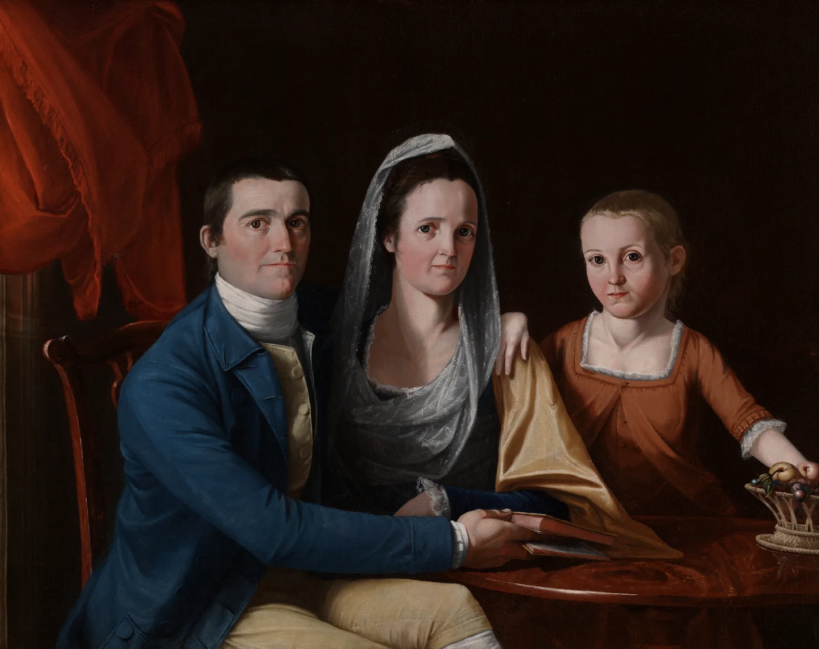 Jonathan Trumbull Jr With Mrs Trumbull Eunice Backus And Faith Trumbull Wall Art by John Trumbull - Canvas Print
