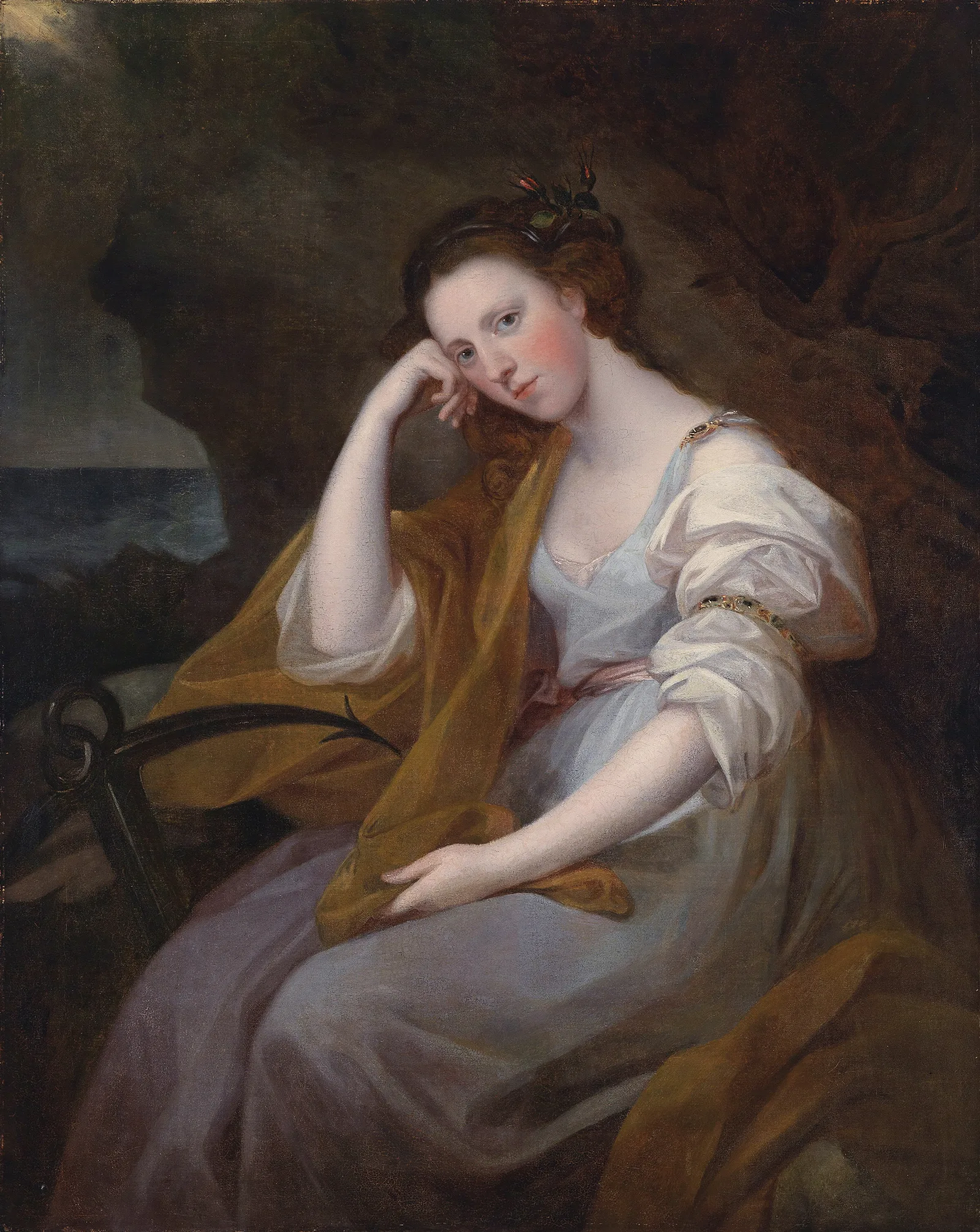 Portrait Of Lady Louisa Leveson Gower As Spes Goddess Of Hope Wall Art by Angelica Kauffmann - Canvas Print