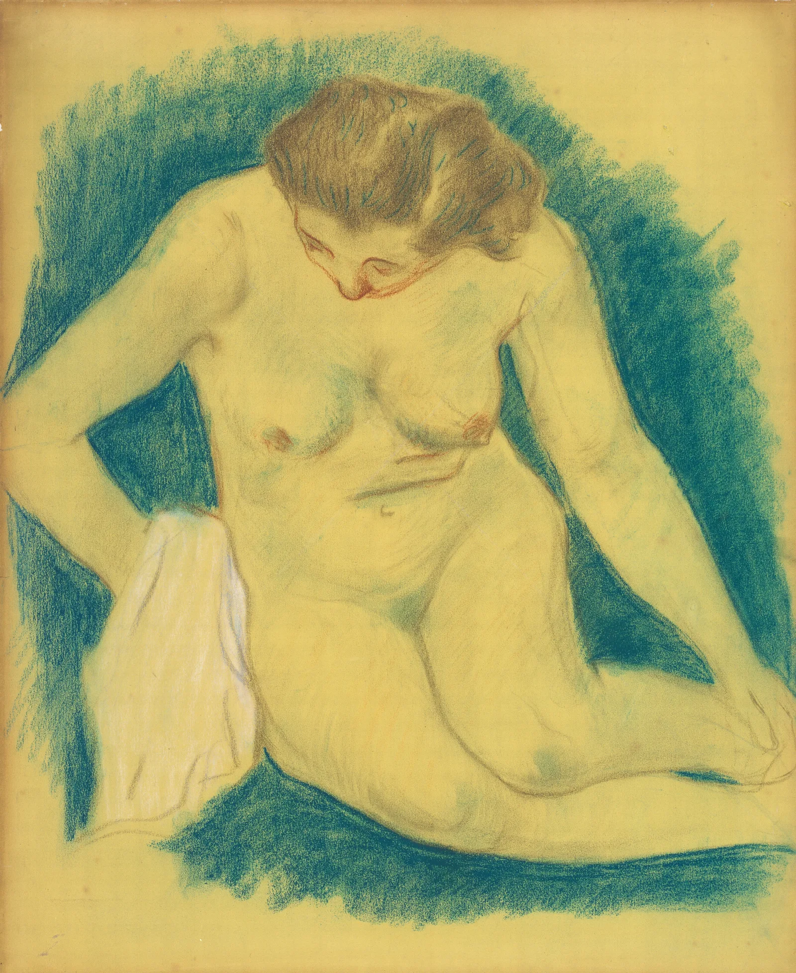 Seated Nude Seen From Above Wall Art by Paul Gauguin - Canvas Print