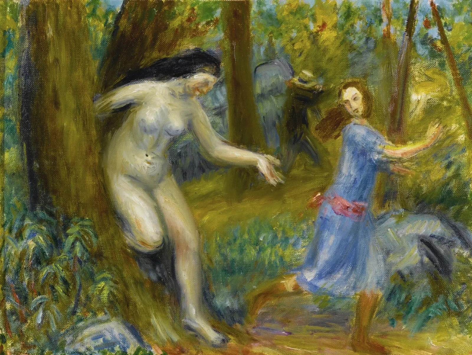 Nymphet Series With Man Wall Art by William James Glackens - Canvas Print