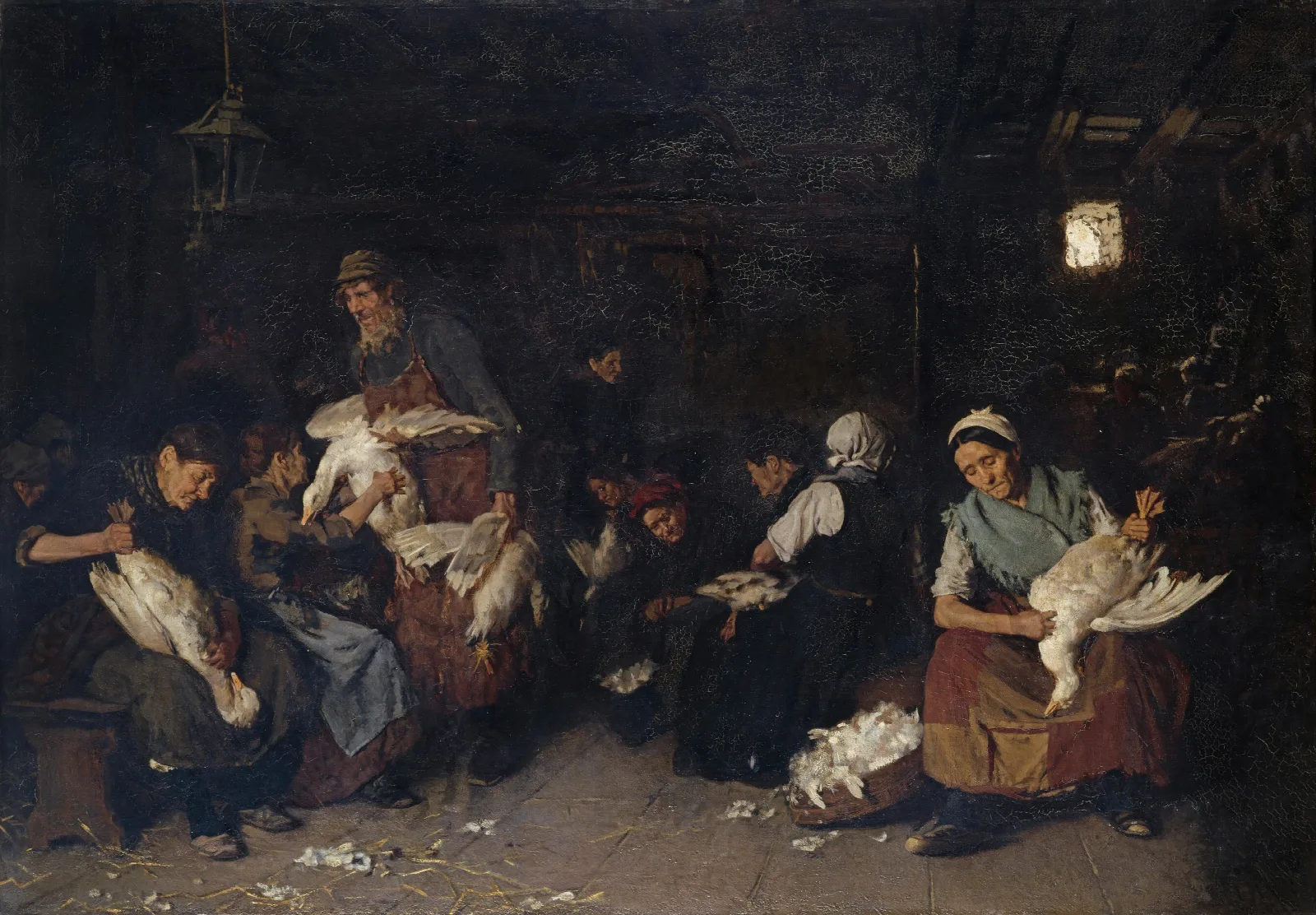 Women Plucking Geese Wall Art by Max Liebermann - Canvas Print