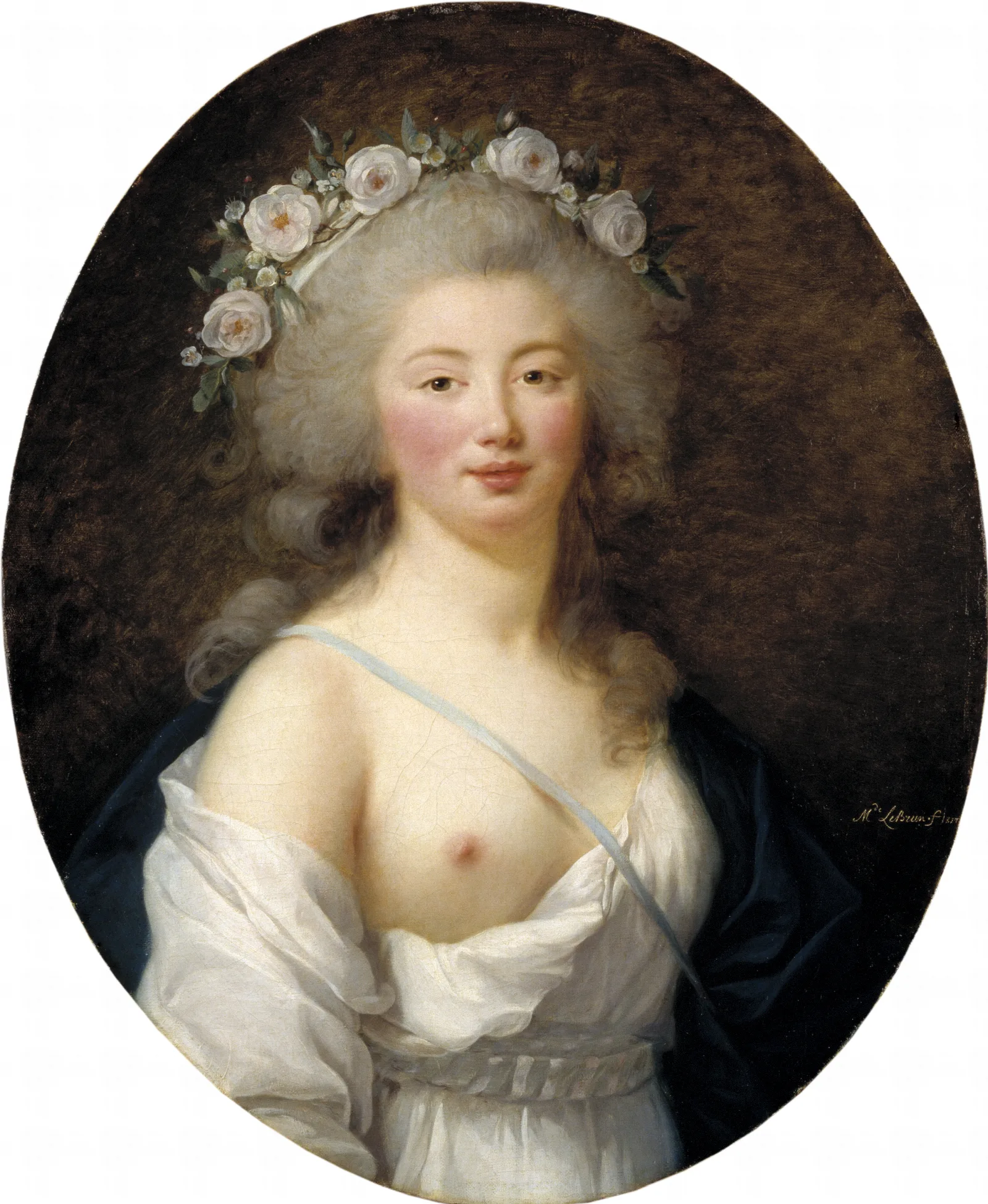 Portrait Of A Young Lady As Flora Wall Art by Elisabeth Louise Vigée Le Brun - Canvas Print