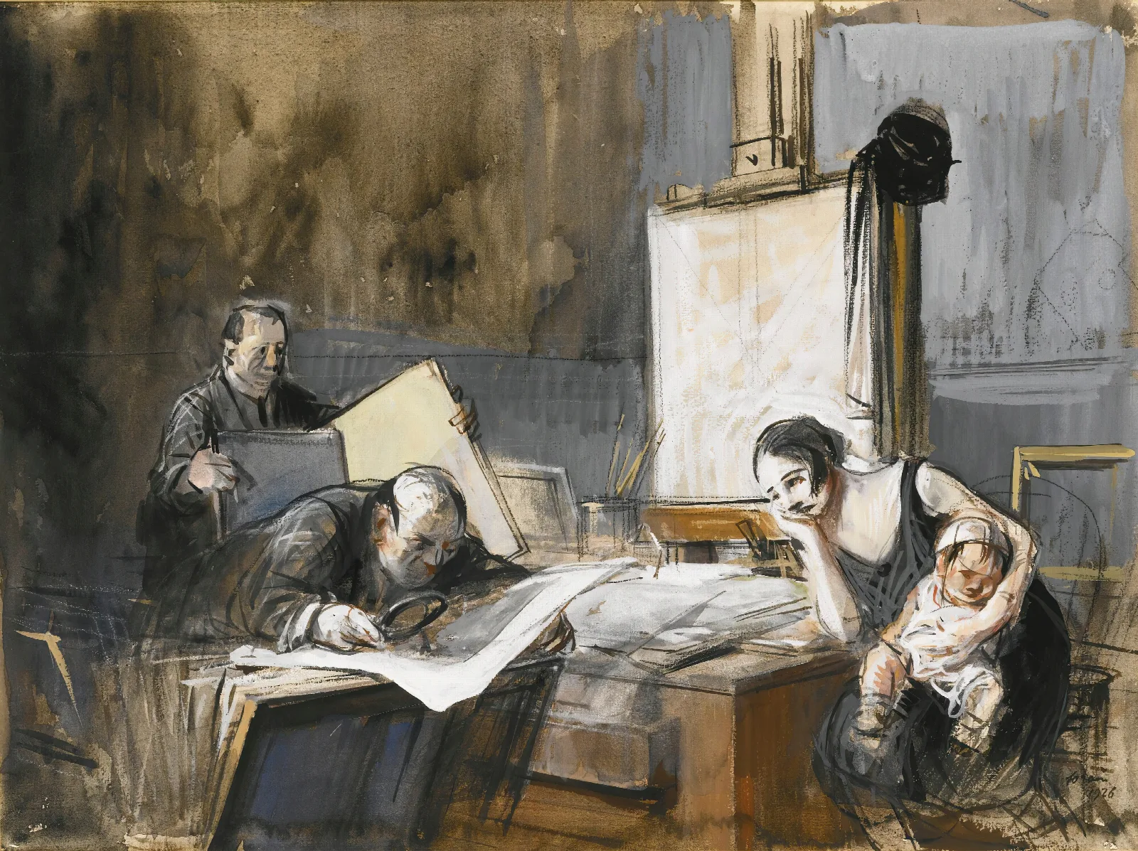 The Print Dealer by Jean-Louis Forain - Canvas Print