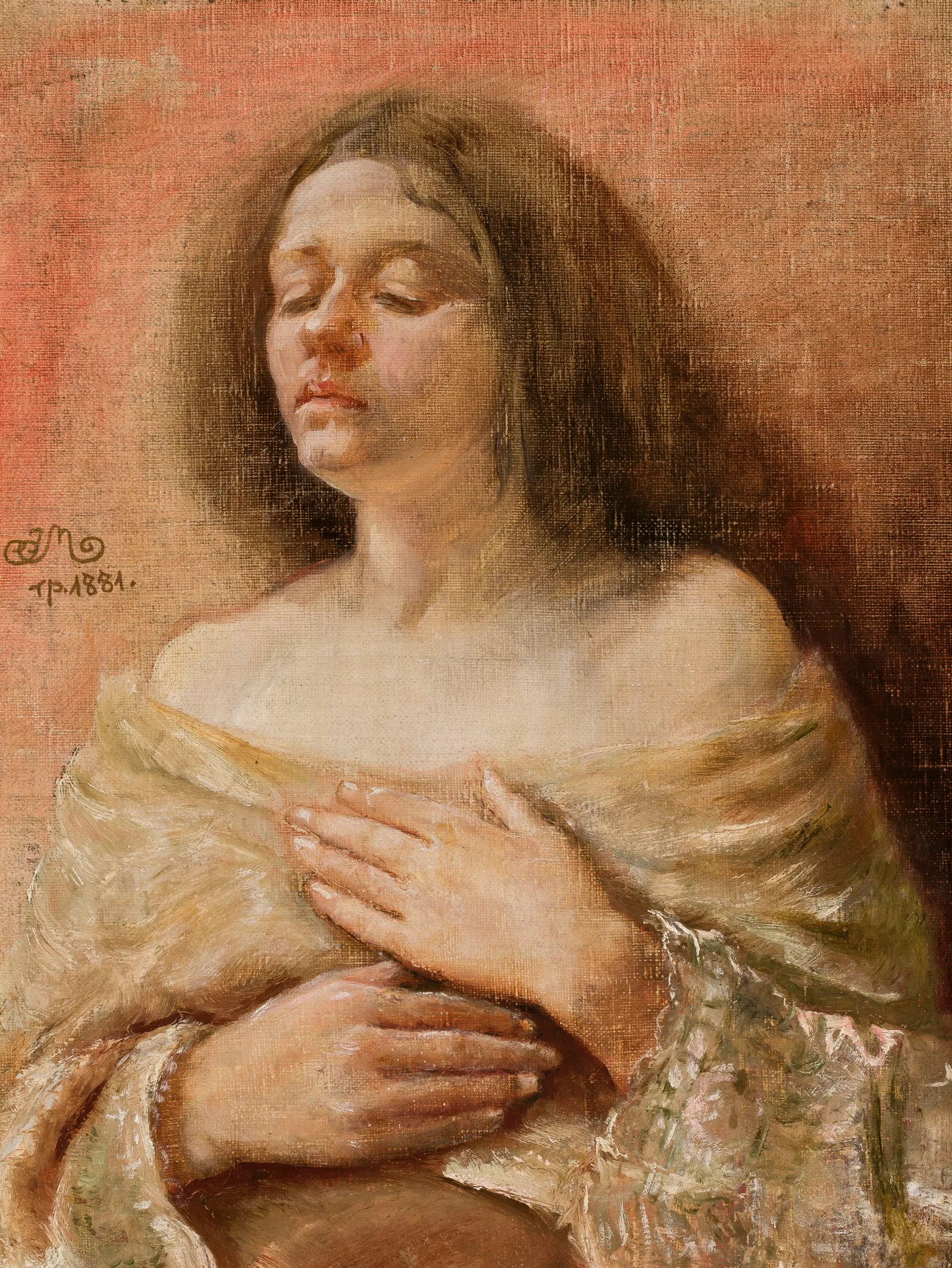 Portrait Study Of A Woman 2 Wall Art by Jan Matejko - Canvas Print