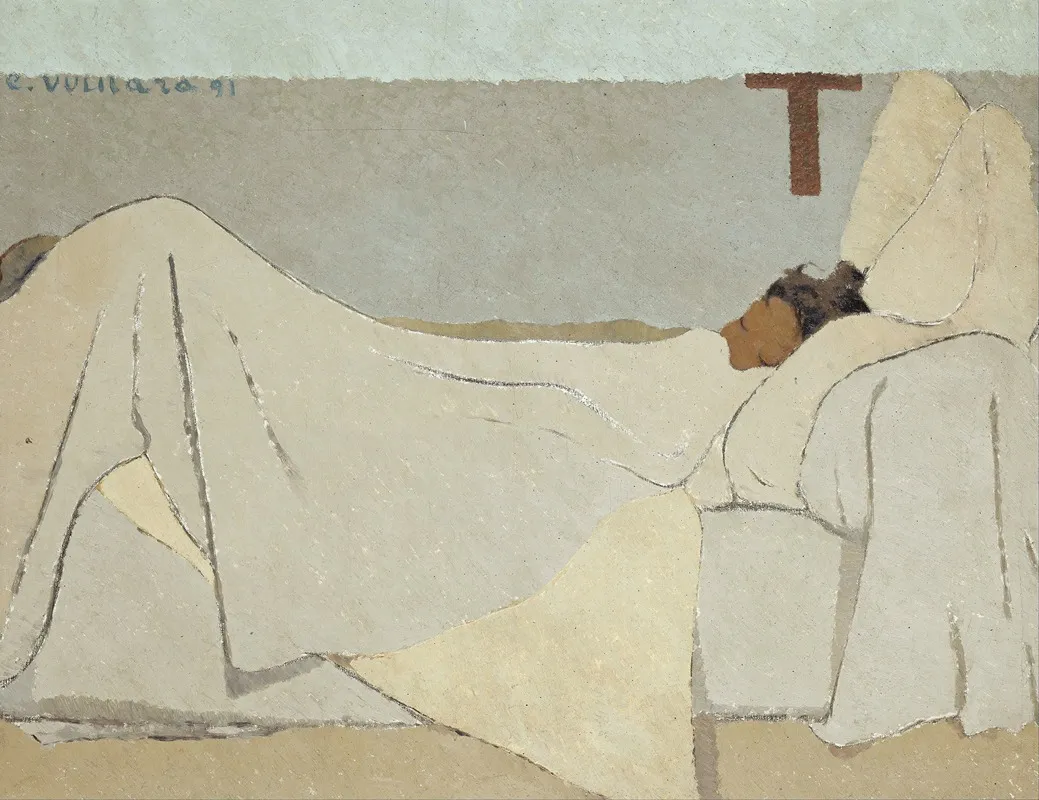 Au Lit In Bed 1891 Wall Art by Édouard Vuillard - Canvas Print