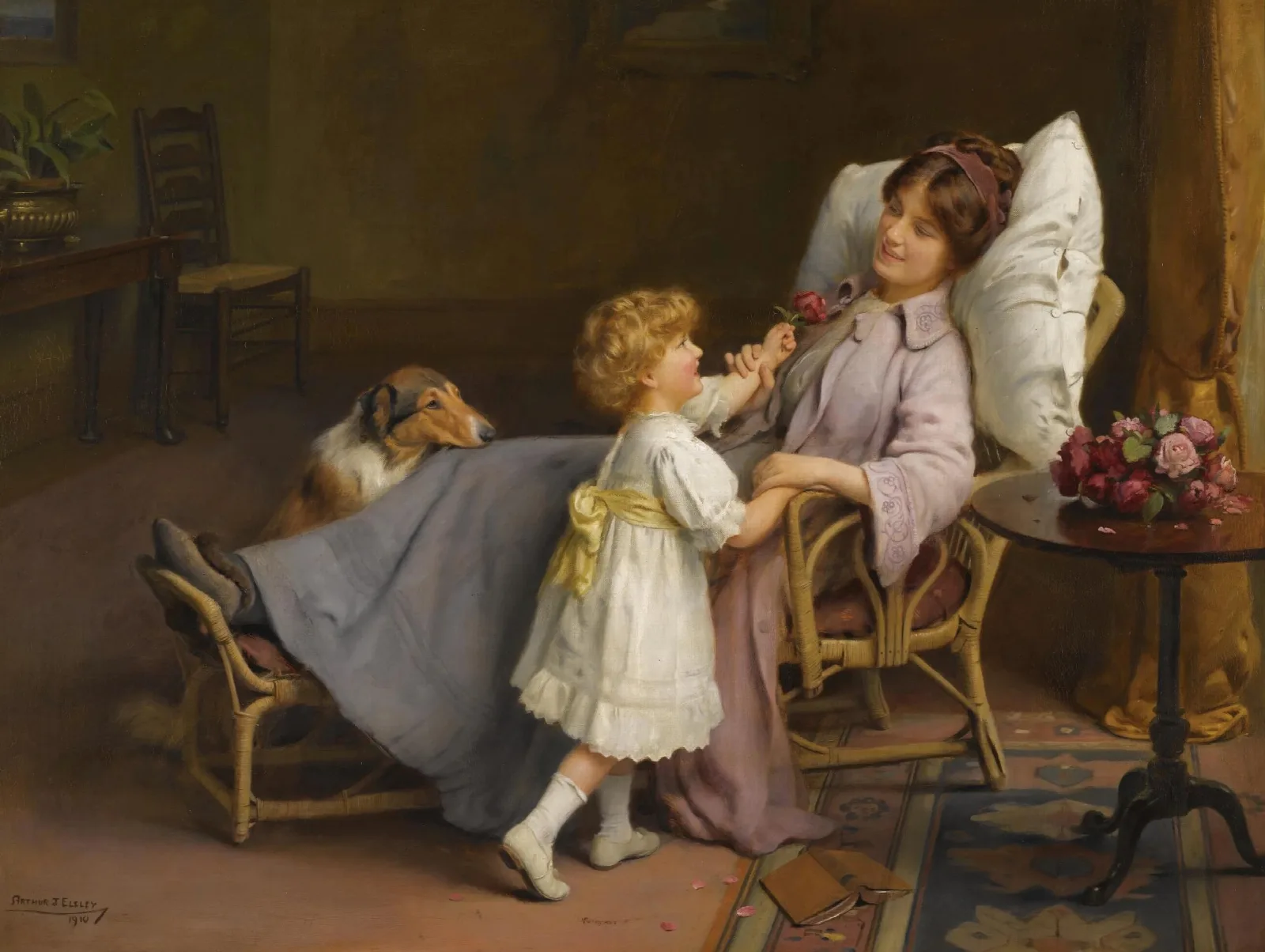 Well On The Mend Wall Art by Arthur John Elsley - Canvas Print