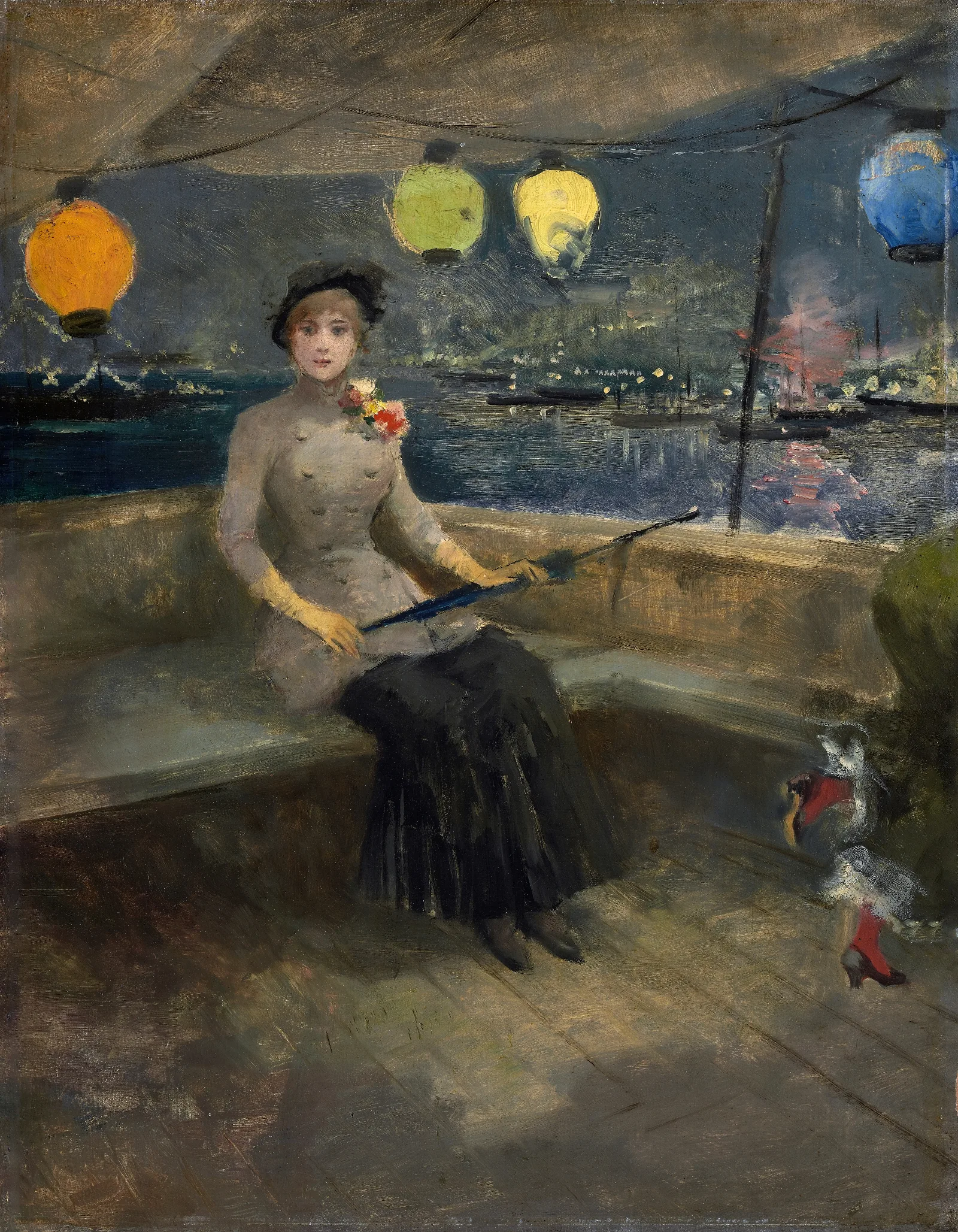 Woman On A Yacht Wall Art by Jean-Louis Forain - Canvas Print