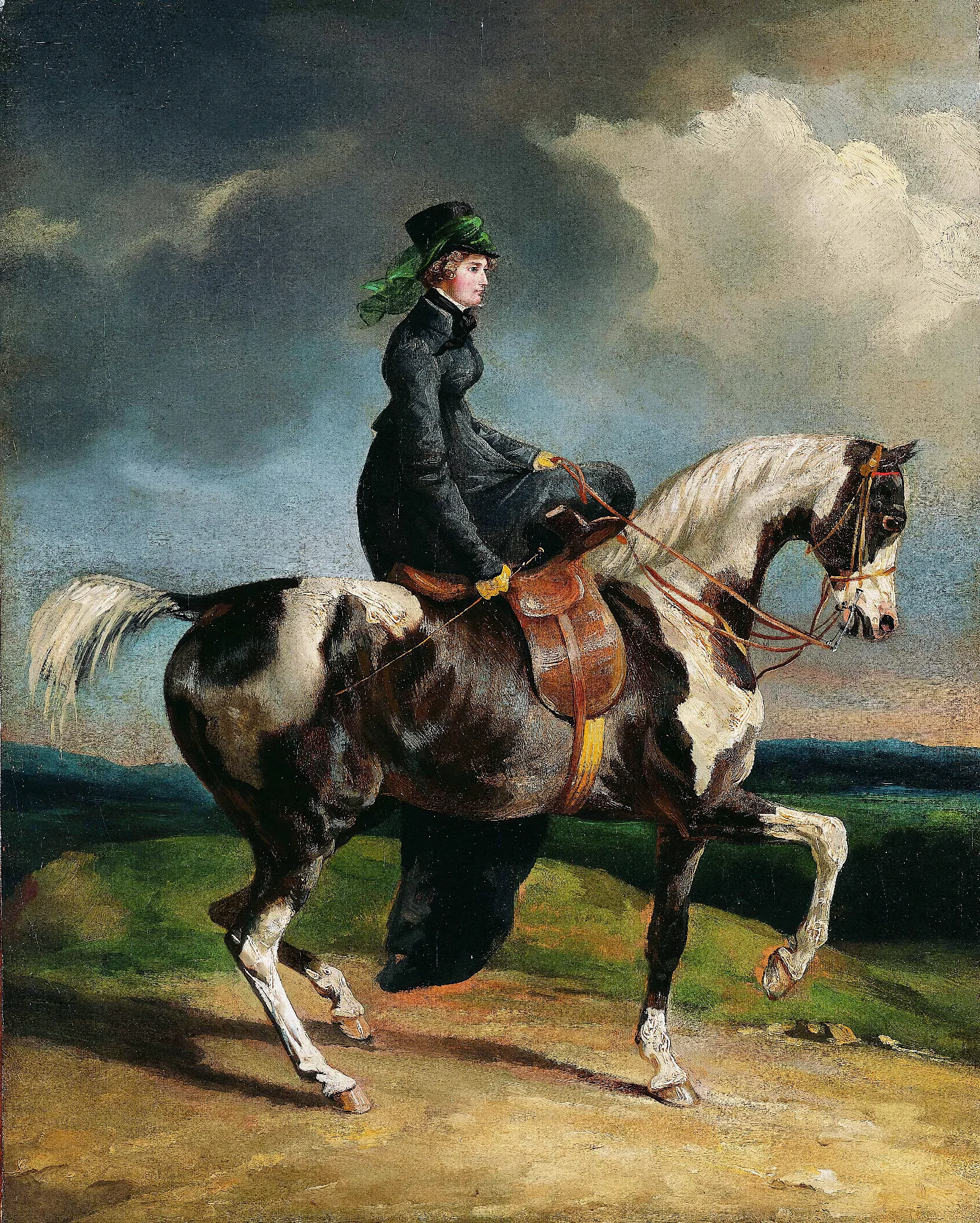 Horsewoman 2 Wall Art by Théodore Géricault - Canvas Print
