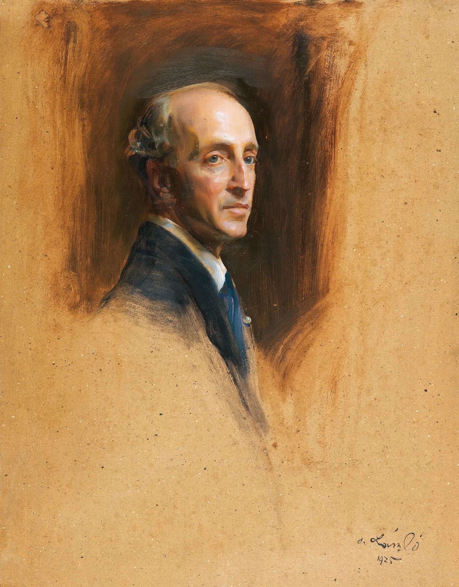 Study Portrait Of Baron Georg Franckenstein 2 Wall Art by Philip Alexius de László - Canvas Print