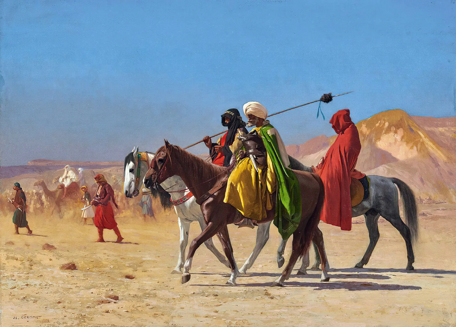 Riders Crossing The Desert Wall Art by Jean-Léon Gérôme - Canvas Print