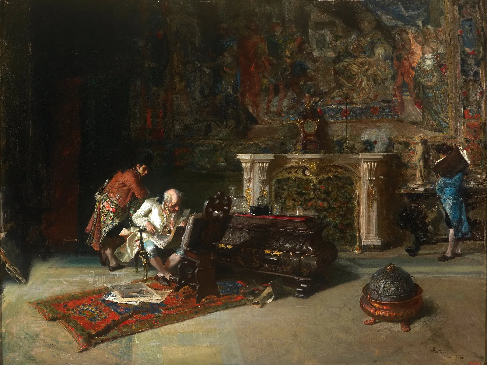 The Print Collector 2 by Mariano Fortuny Marsal - Canvas Print